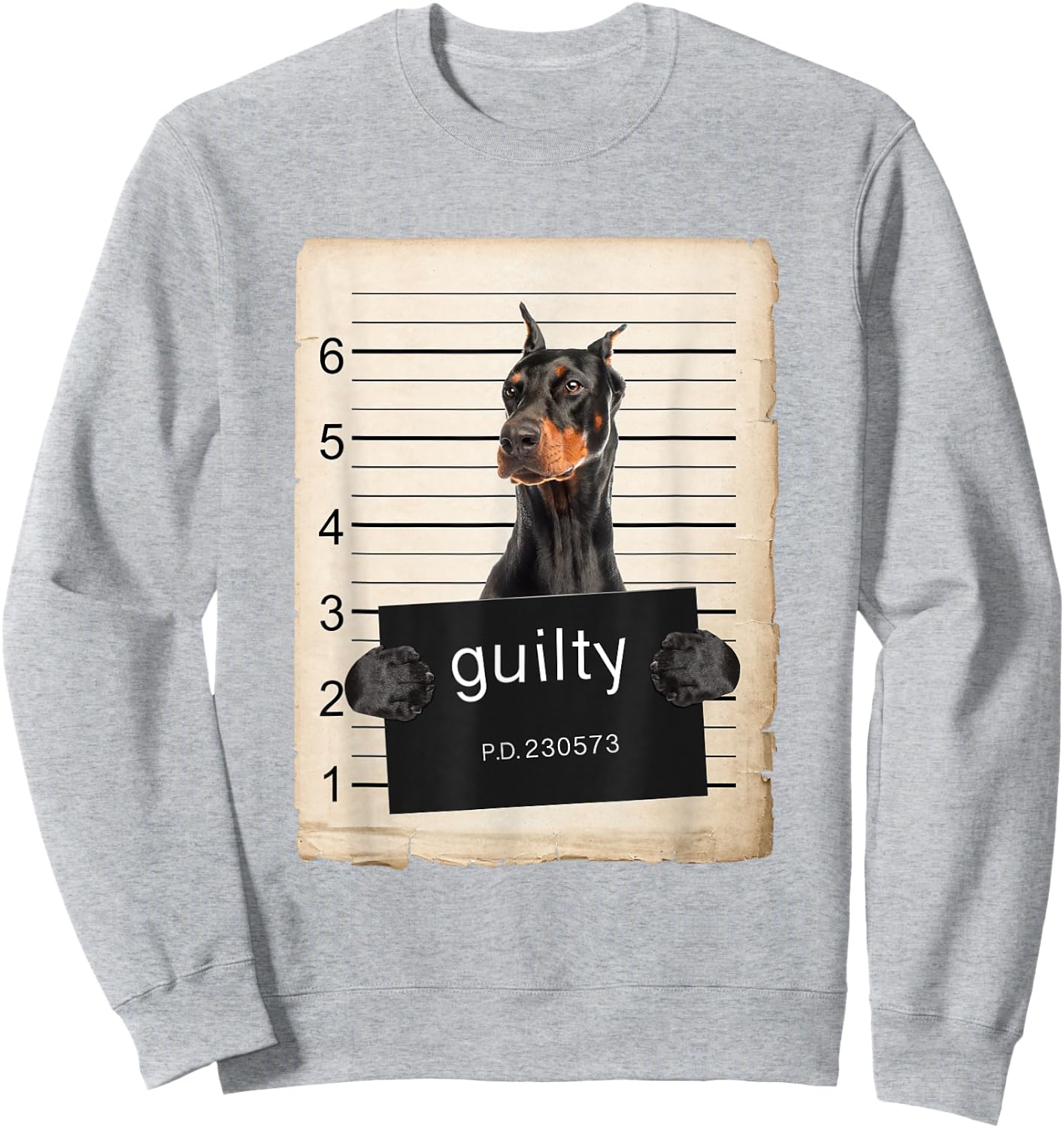 Doberman Pinscher Dog mug shot Sweatshirt - Sweatshirt | Ash