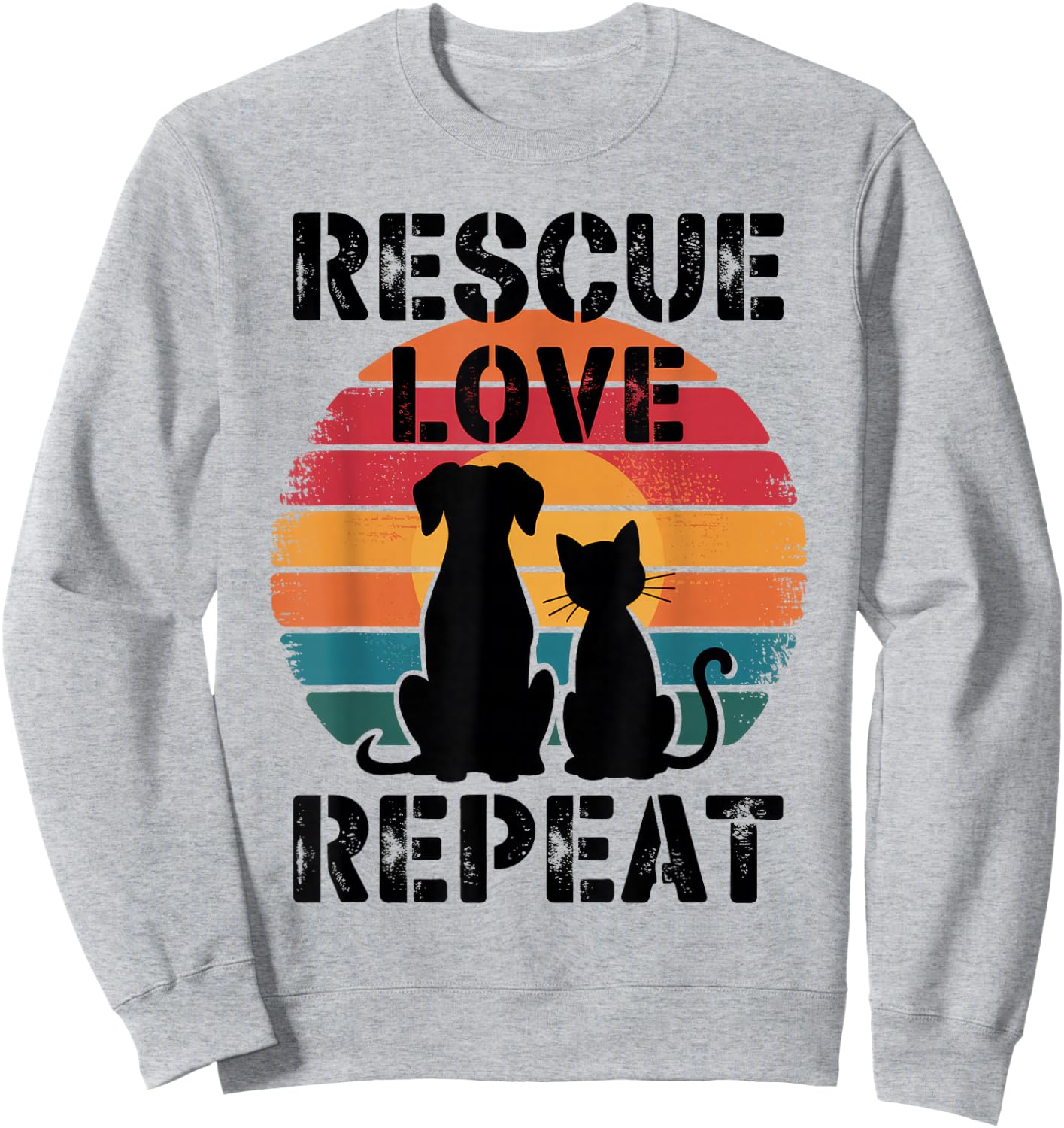 Rescue Love Repeat Sweatshirt - Sweatshirt | Ash