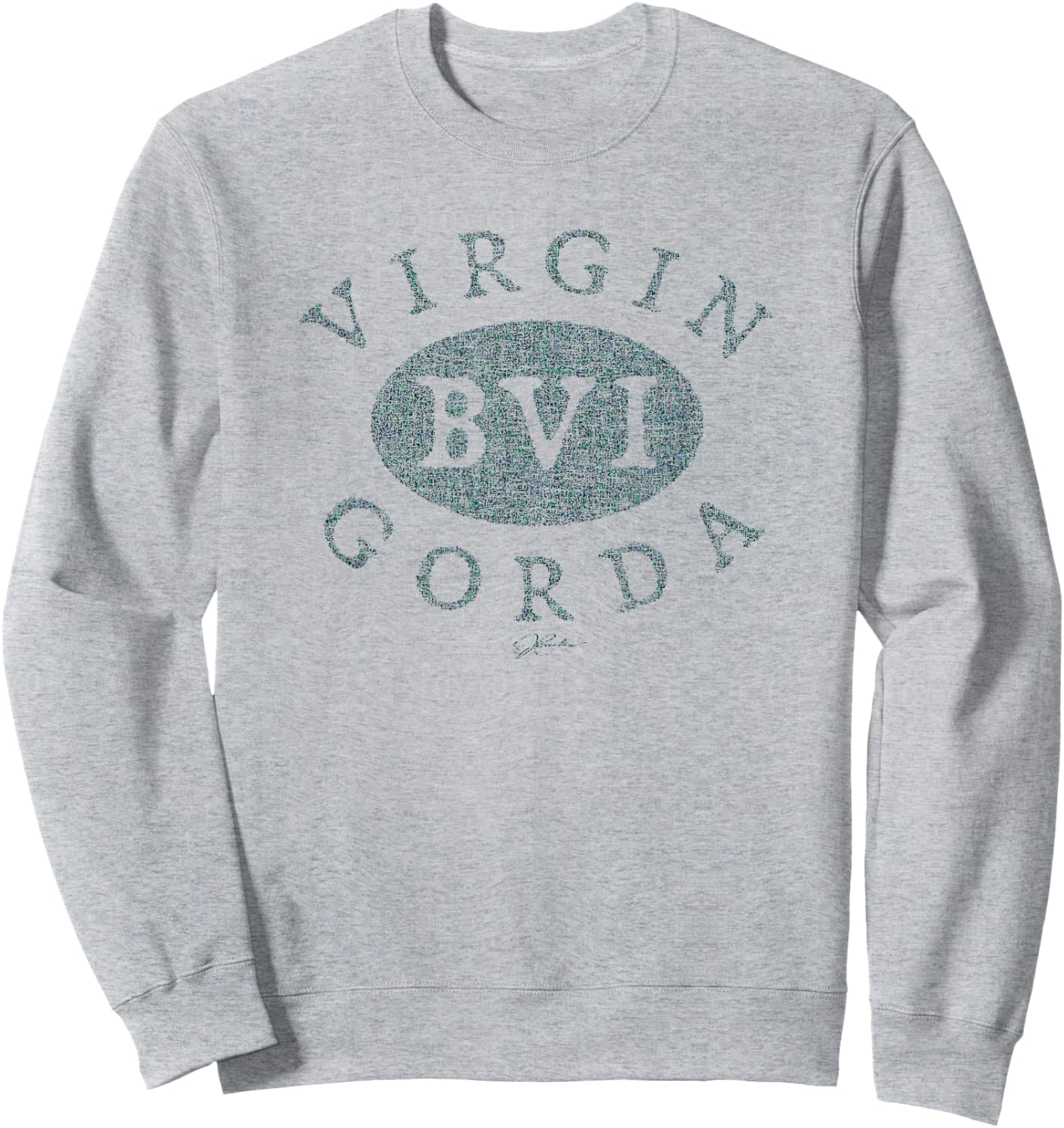 JCombs: Virgin Gorda, BVI (Distressed) Sweatshirt - Sweatshirt | Ash