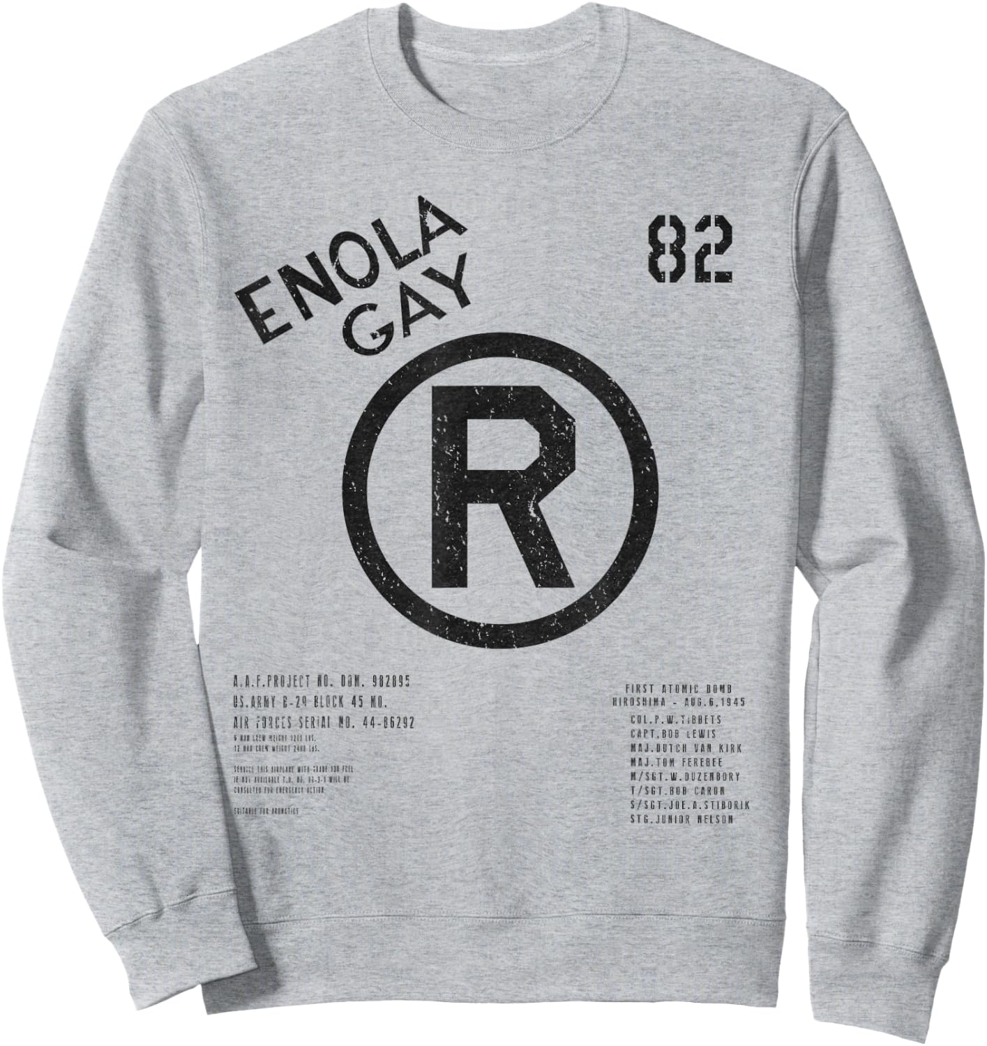 Enola Gay B-29 Superfortress WWII Aviation History Sweatshirt - Sweatshirt | Ash