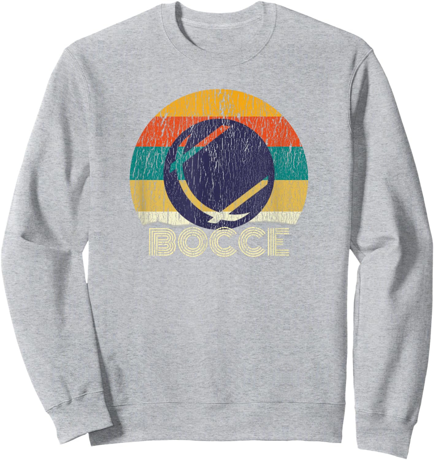 Vintage Bocce Shirt Retro 70's Men Women Gift Bocce Ball Sweatshirt - Sweatshirt | Ash