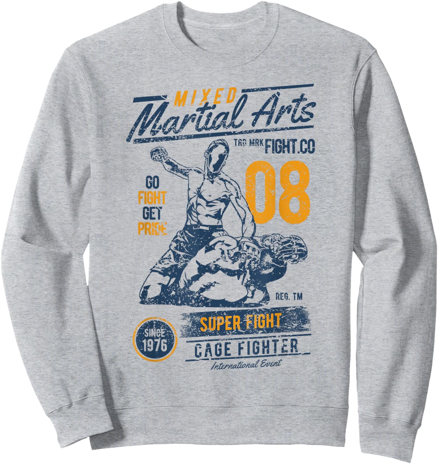 Vintage Retro MMA Outfit Men Mixed Martial Arts Sweatshirt - Sweatshirt | Ash