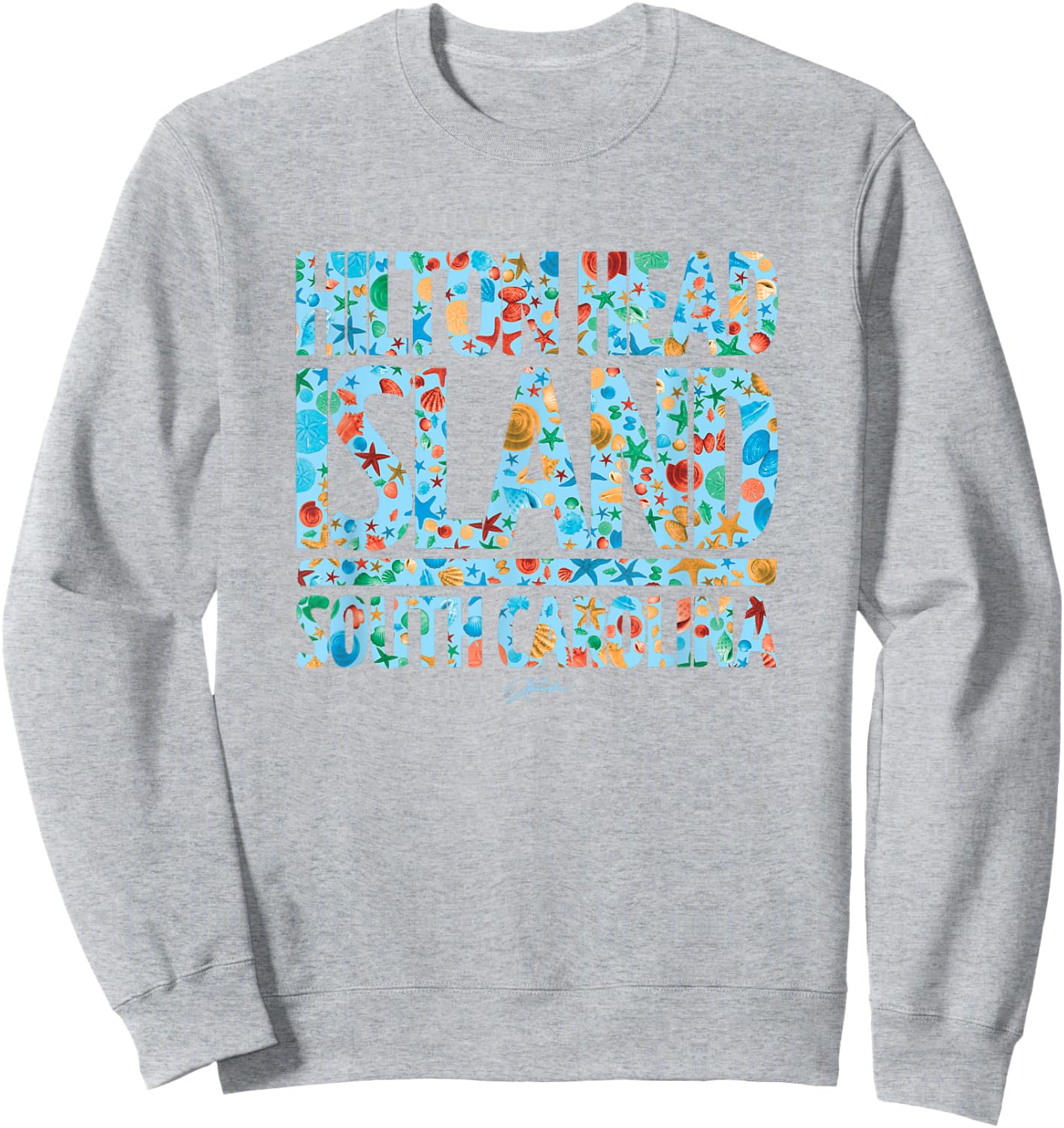 JCombs: Hilton Head Island, SC, Seashell Medley Sweatshirt - Sweatshirt | Ash