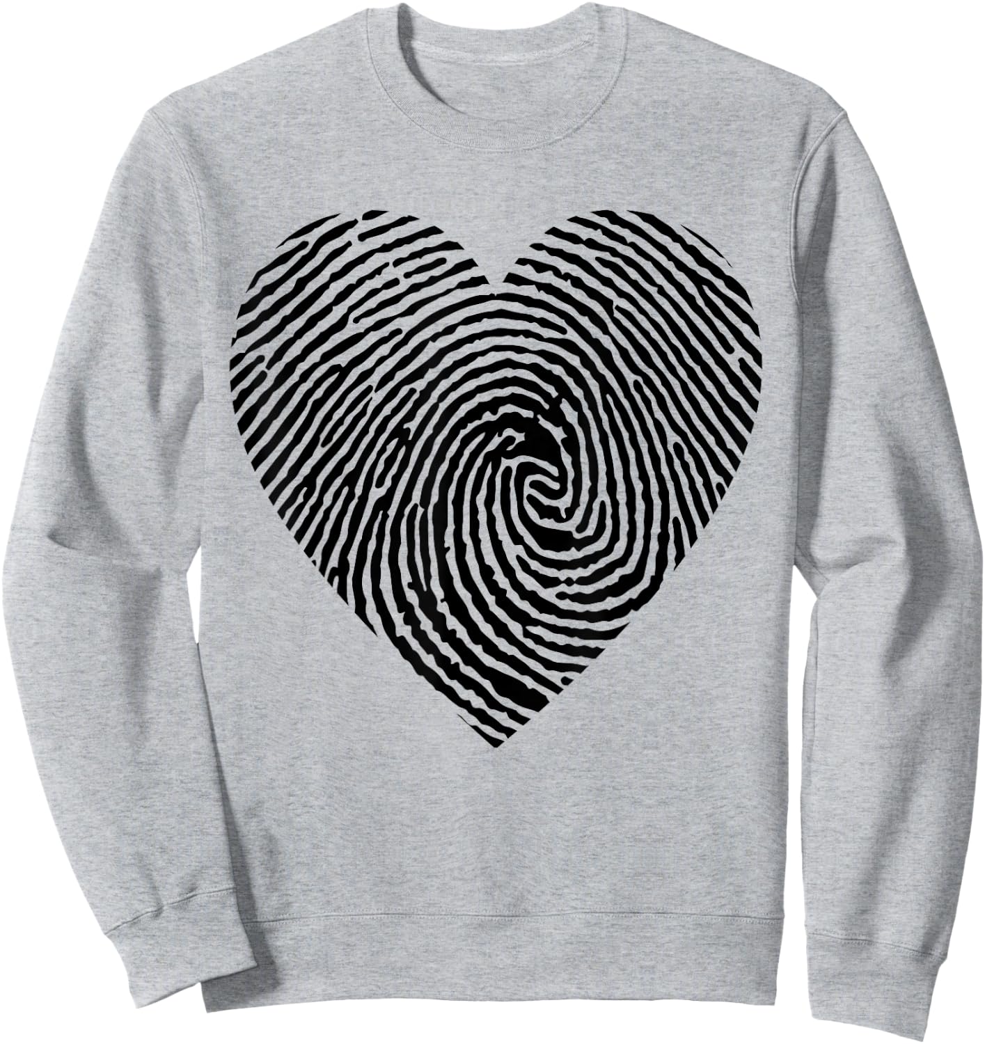 Heart Fingerprint Love Forensic Science Crime Sweatshirt - Sweatshirt | Ash