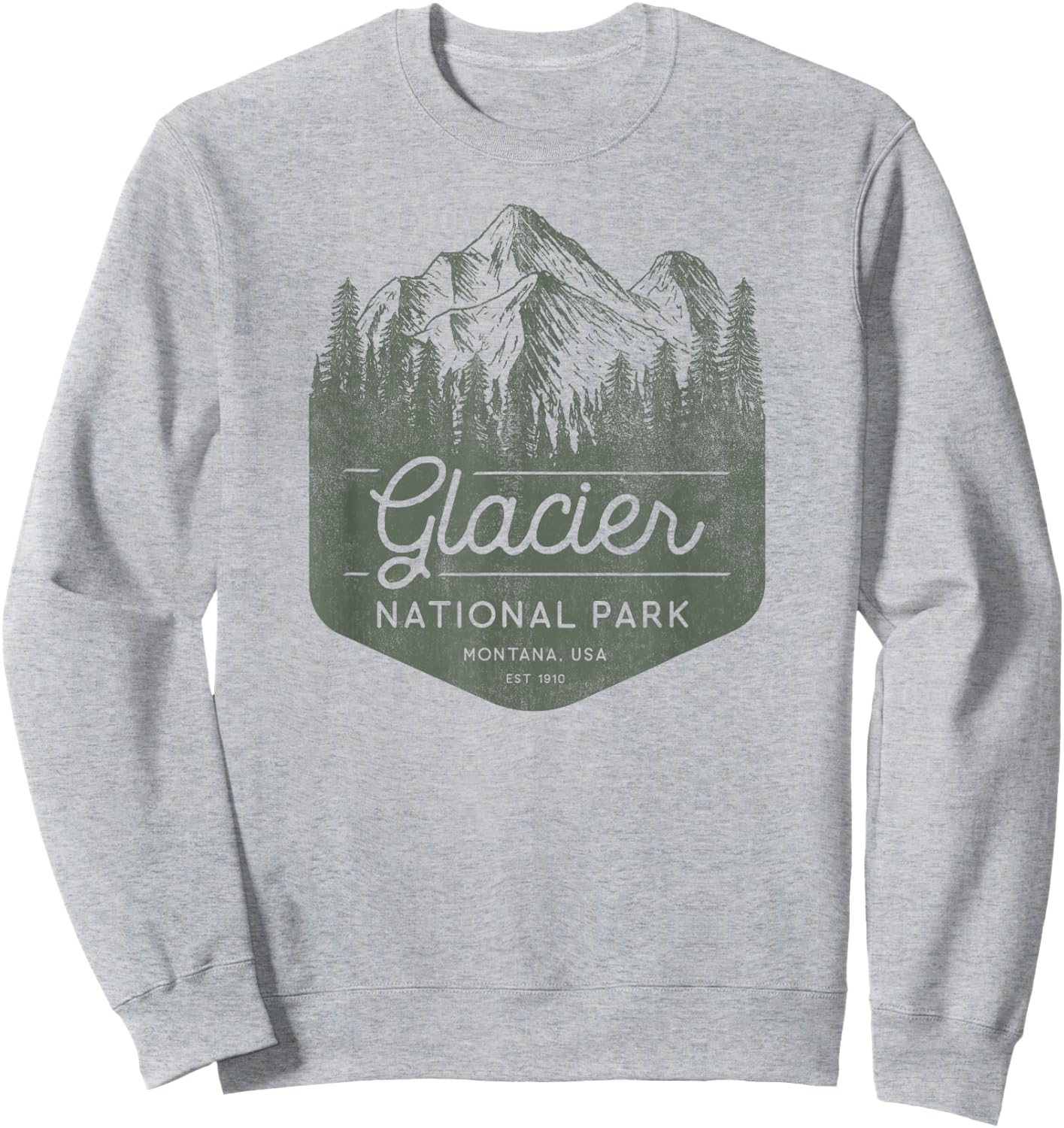 Glacier National Park Shirt - Montana Sweatshirt - Sweatshirt | Ash