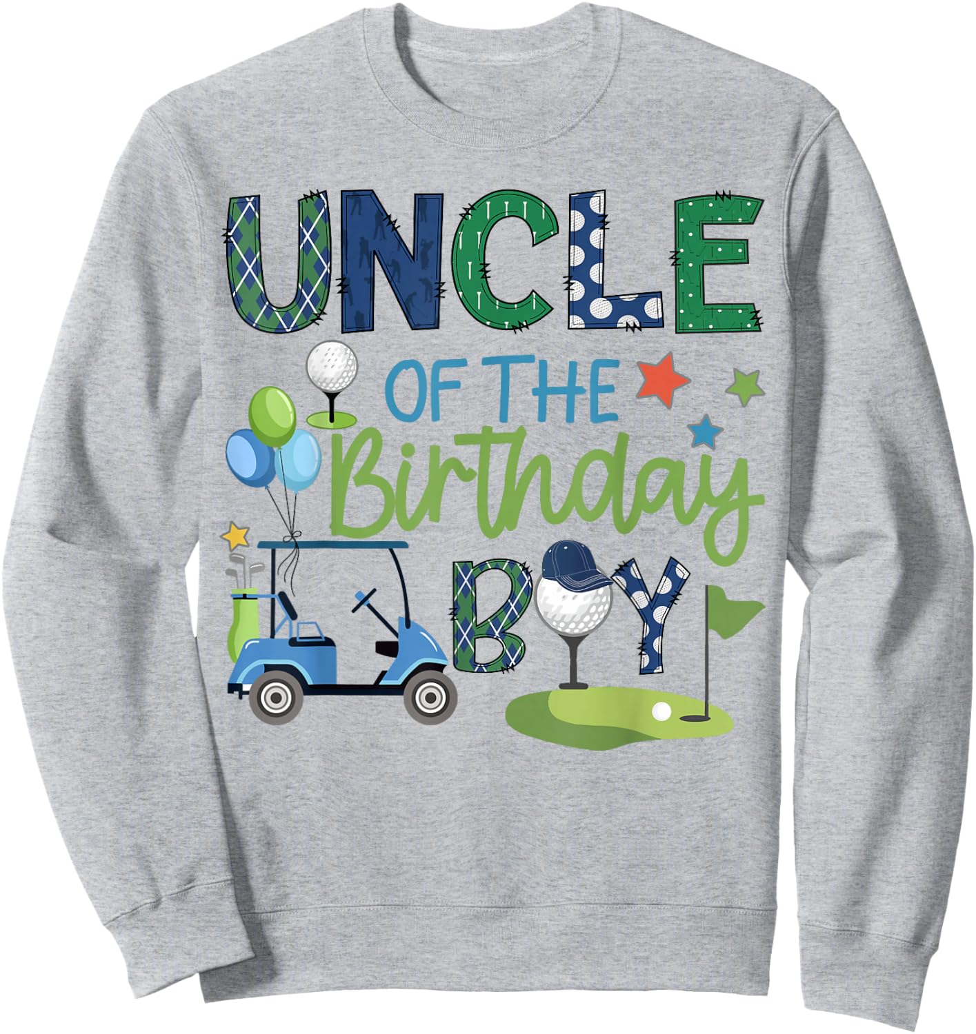 Uncle Of The Birthday Boy Hole in One Golf Sport Sweatshirt - Sweatshirt | Ash