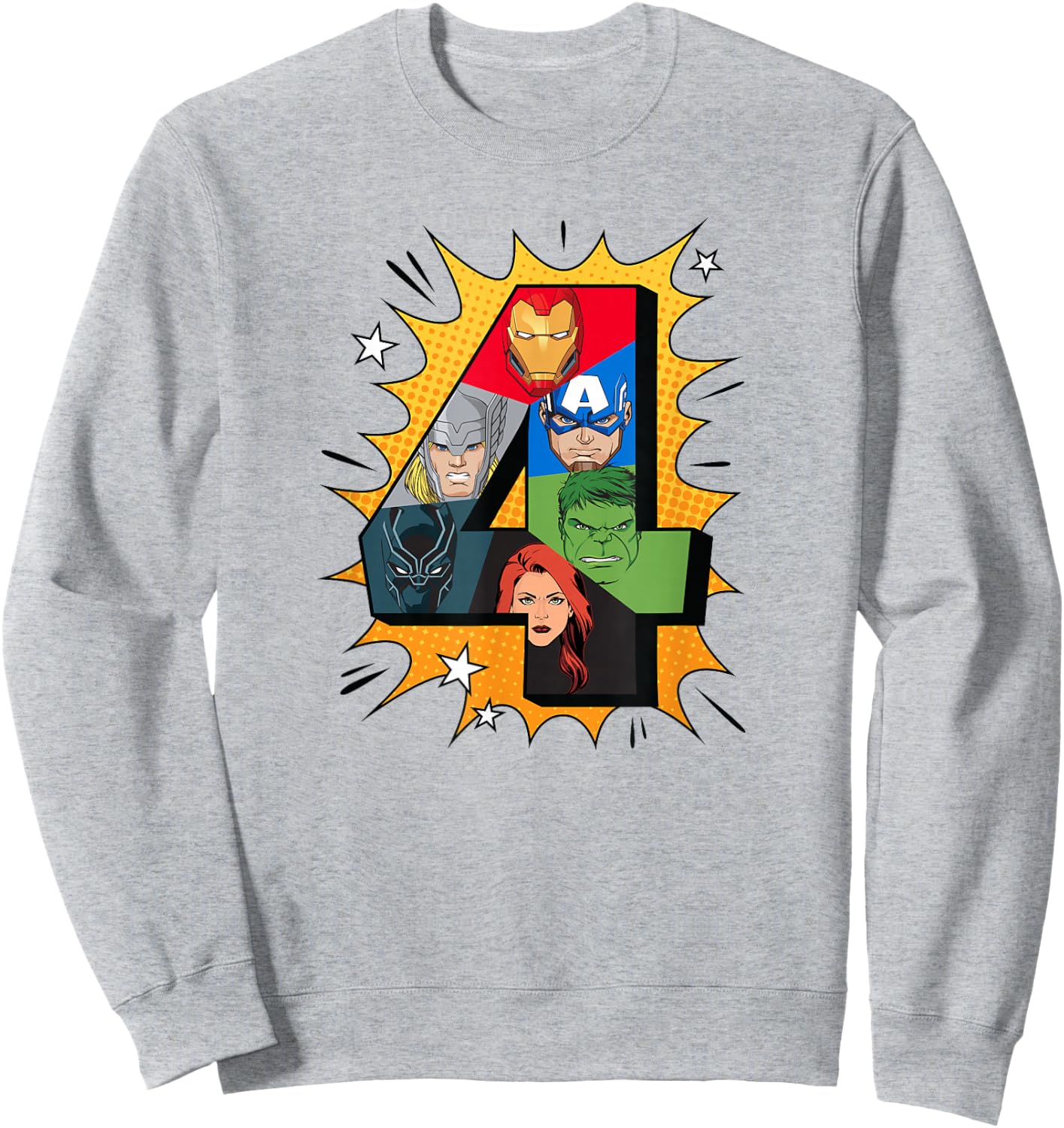 Marvel Avengers Comic Super Heroes 4th Birthday Sweatshirt - Sweatshirt | Ash