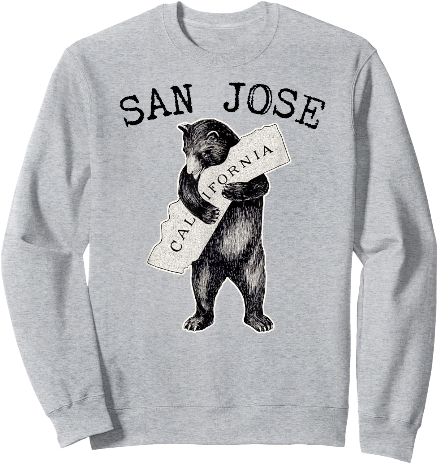 Retro I Love California Shirt Art-Vintage Cali Bear San Jose Sweatshirt - Sweatshirt | Ash