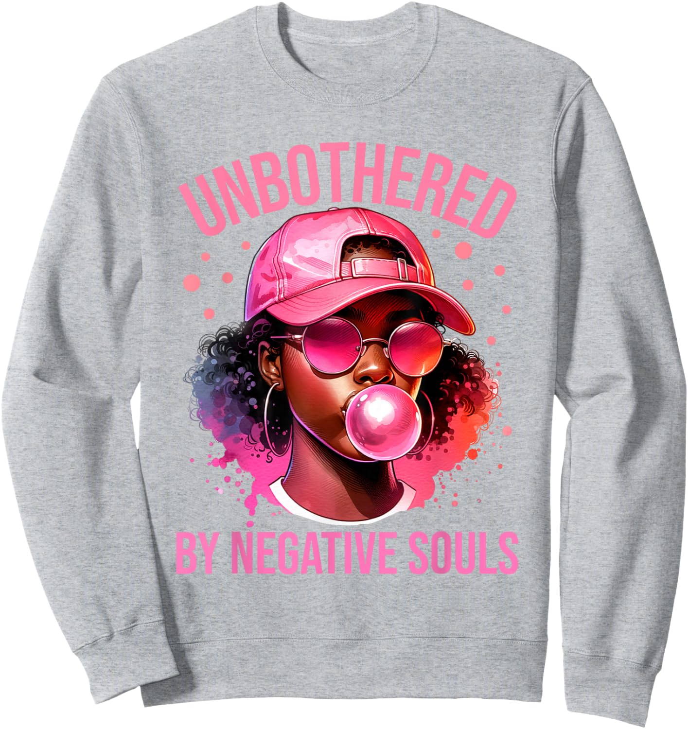 Unbothered Women Black Pride African American Girls Melanin Sweatshirt - Sweatshirt | Ash