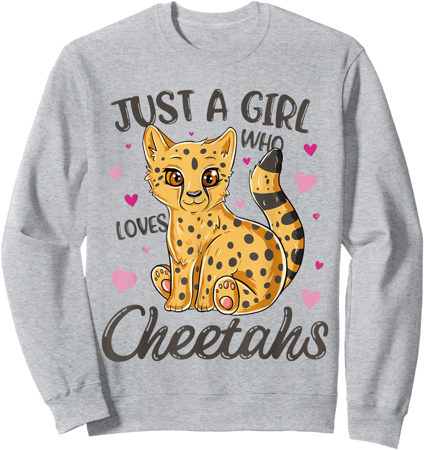 Just A Girl Who Loves Cheetahs Women Cheetah Cat Lover Sweatshirt - Sweatshirt | Ash