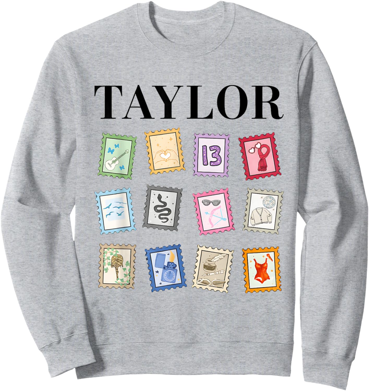 Taylor Groovy Name Stamps 80's Vintage Birthday Girls Sweatshirt - Sweatshirt | Ash