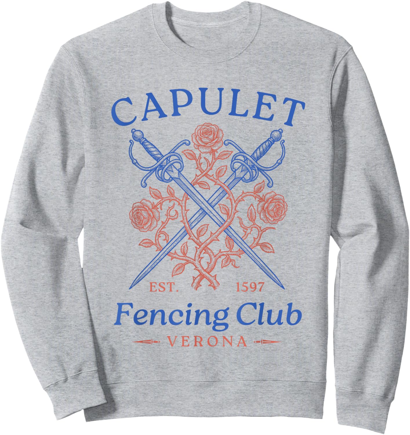Capulet Fencing Club Romeo and Juliet Funny Book Lover Sweatshirt - Sweatshirt | Ash