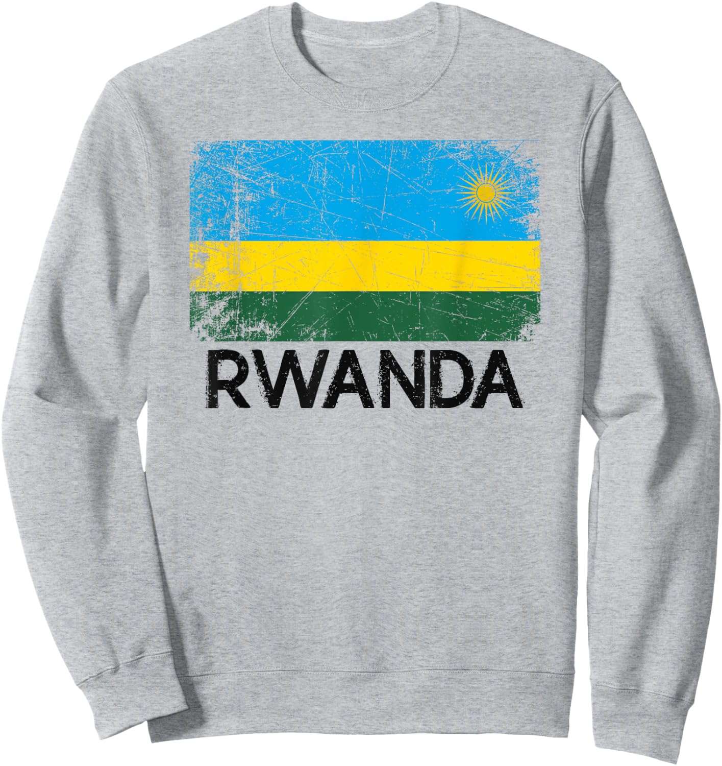 Rwandan Flag | Vintage Made In Rwanda Gift Sweatshirt - Sweatshirt | Ash