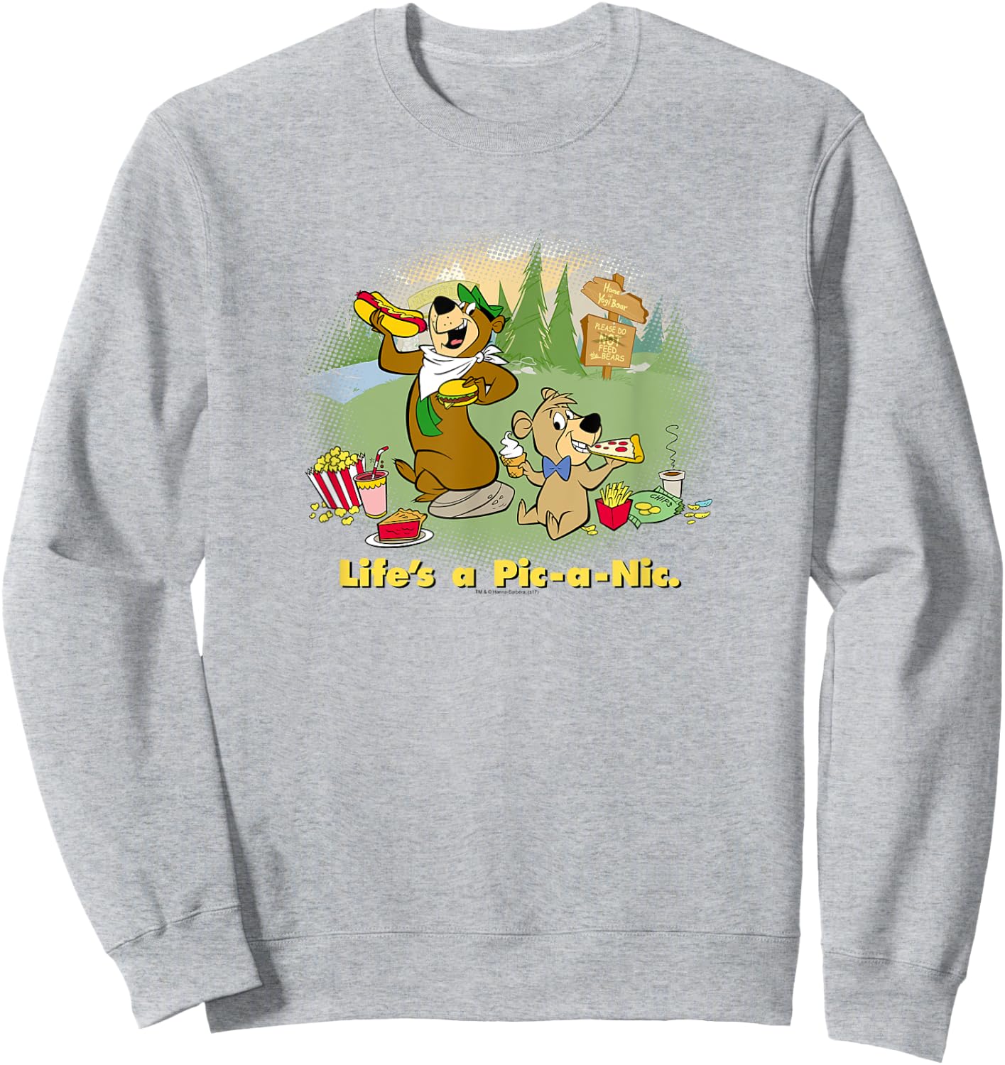 Yogi Bear Lifes a Pic-a-Nic Sweatshirt - Sweatshirt | Ash