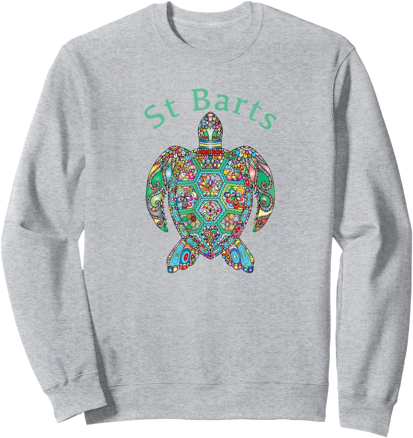 St Barts Tribal Turtle Gift Sweatshirt - Sweatshirt | Ash