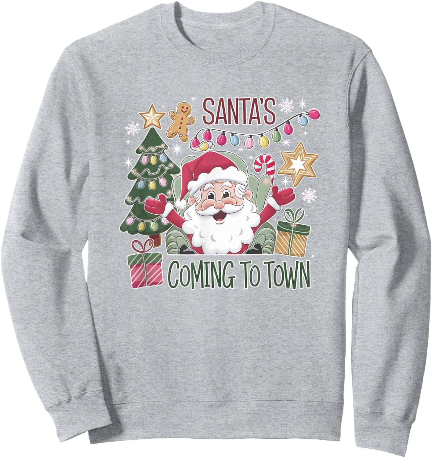 Santa's coming to town Sweatshirt - Sweatshirt | Ash