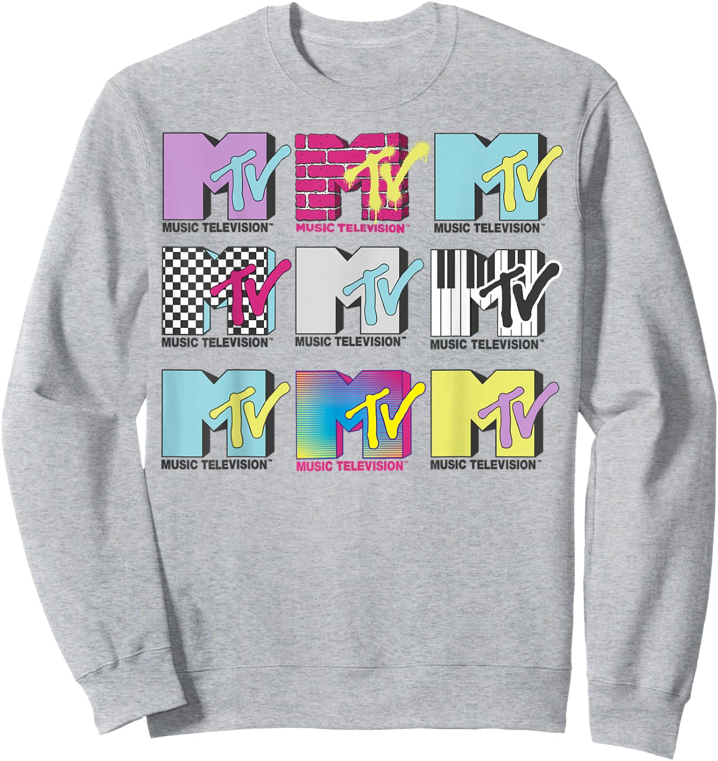 MTV Logo Stack Style Graphic Sweatshirt - Sweatshirt | Ash