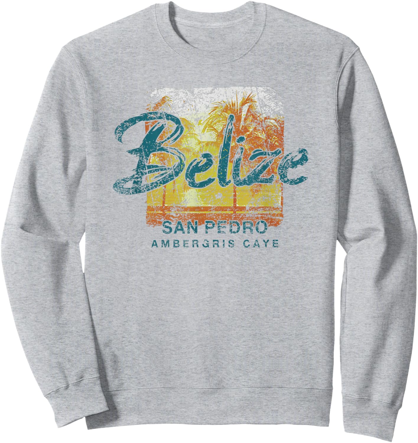 Belize Ambergris Caye San Pedro Vintage Sweatshirt - Sweatshirt | Ash