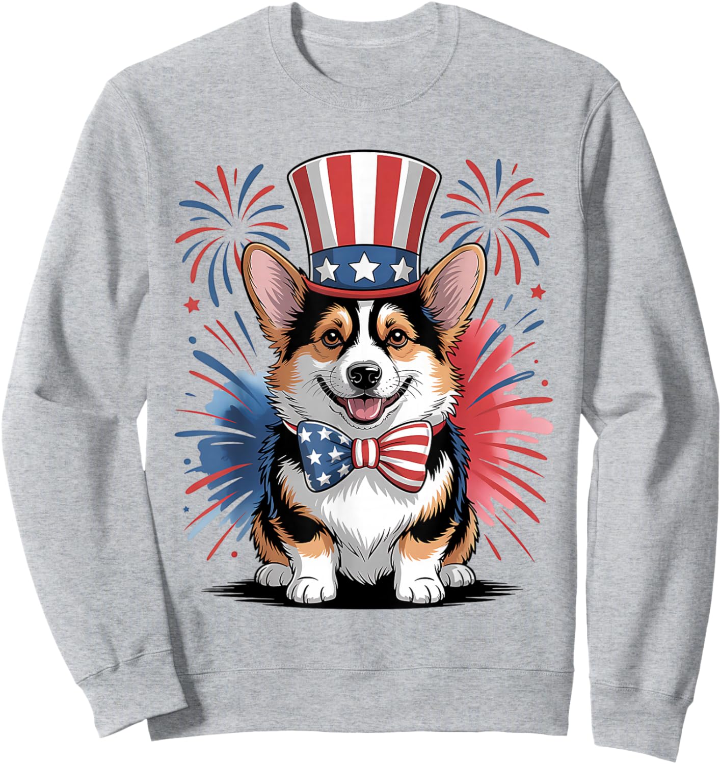 Patriotic Pembroke Welsh Corgi Dog 4th of July Celebration Sweatshirt - Sweatshirt | Ash