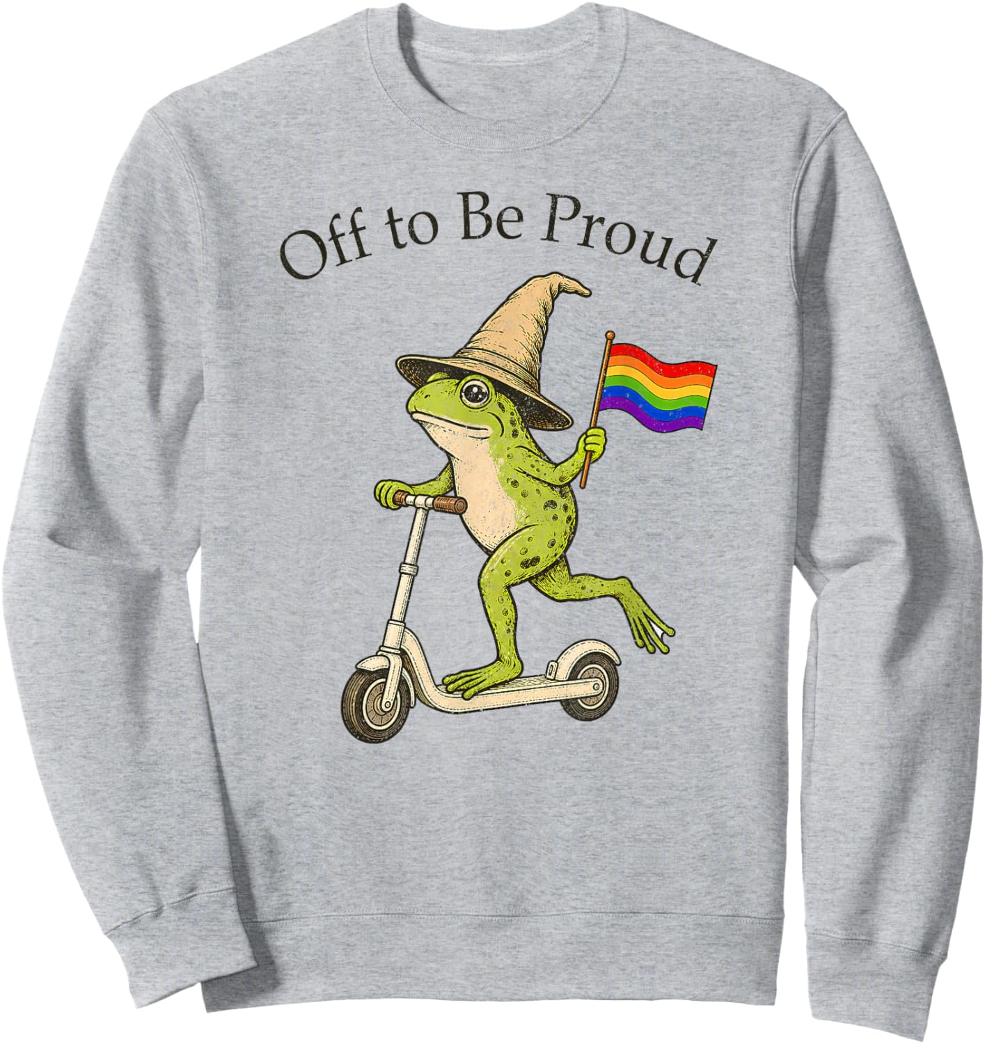 Funny Off to Be Proud LGBTQ Frog Pride Month Rainbow Flag Sweatshirt - Sweatshirt | Ash