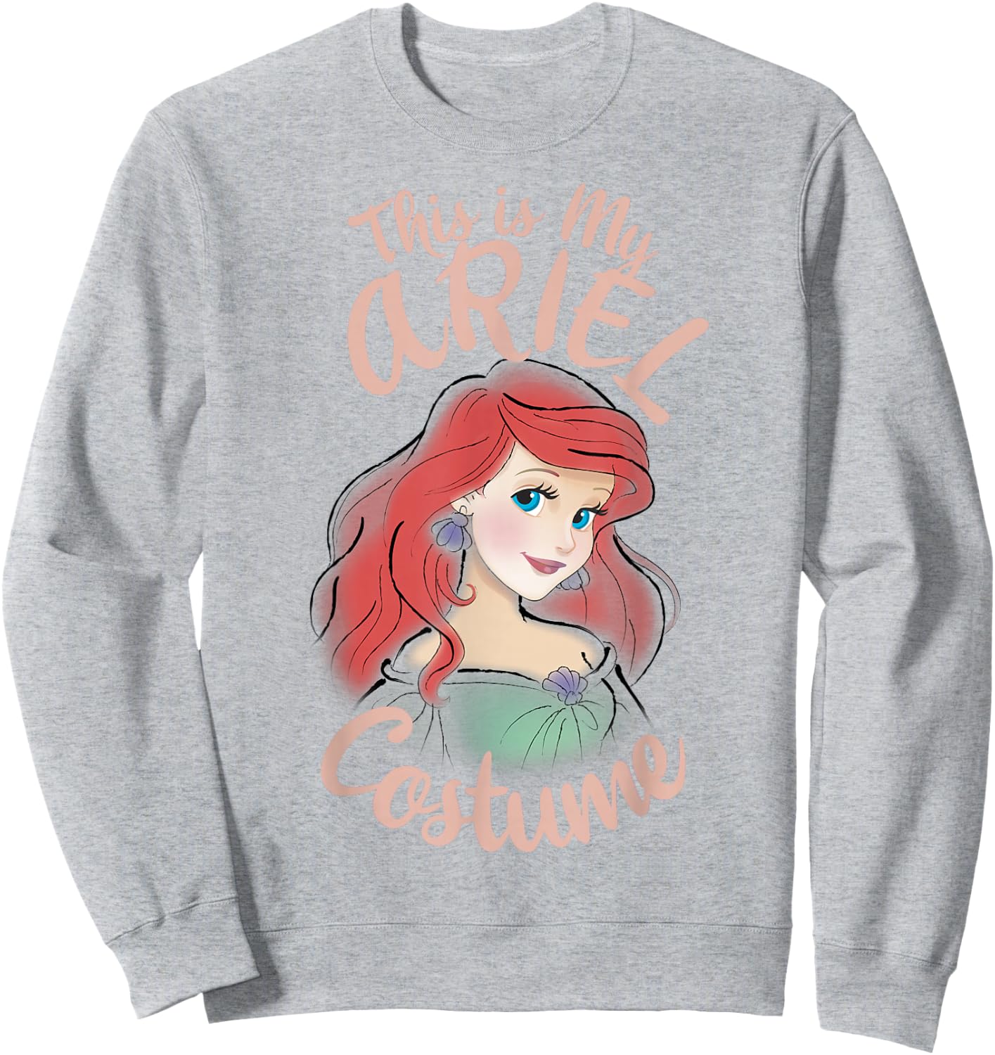Disney The Little Mermaid Ariel This is My Costume Halloween Sweatshirt - Sweatshirt | Ash