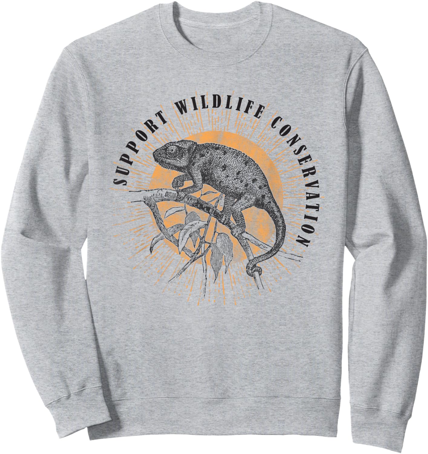 Chameleon Wildlife Conservation Animal Reptile Lover Gift Sweatshirt - Sweatshirt | Ash