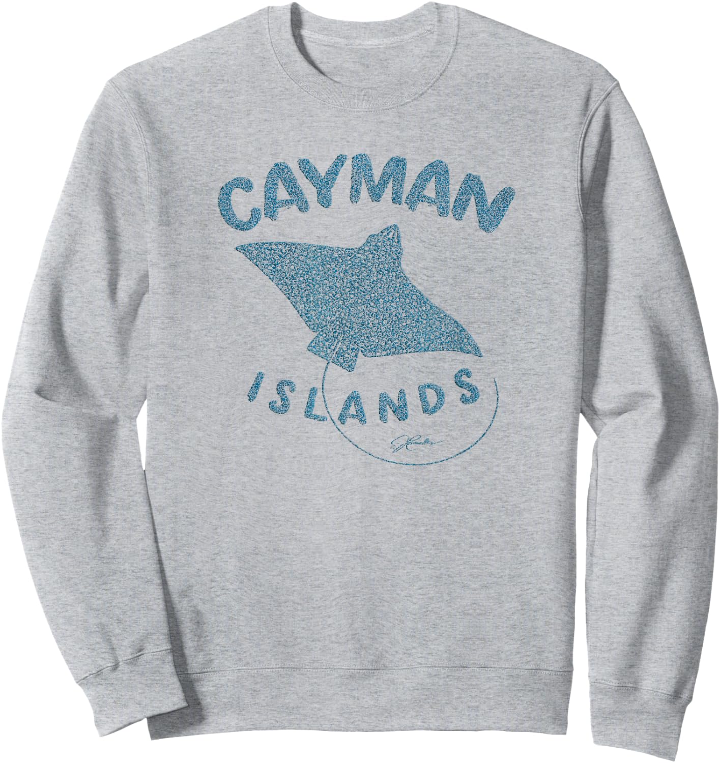 JCombs: Cayman Islands Spotted Eagle Ray (Distressed) Sweatshirt - Sweatshirt | Ash
