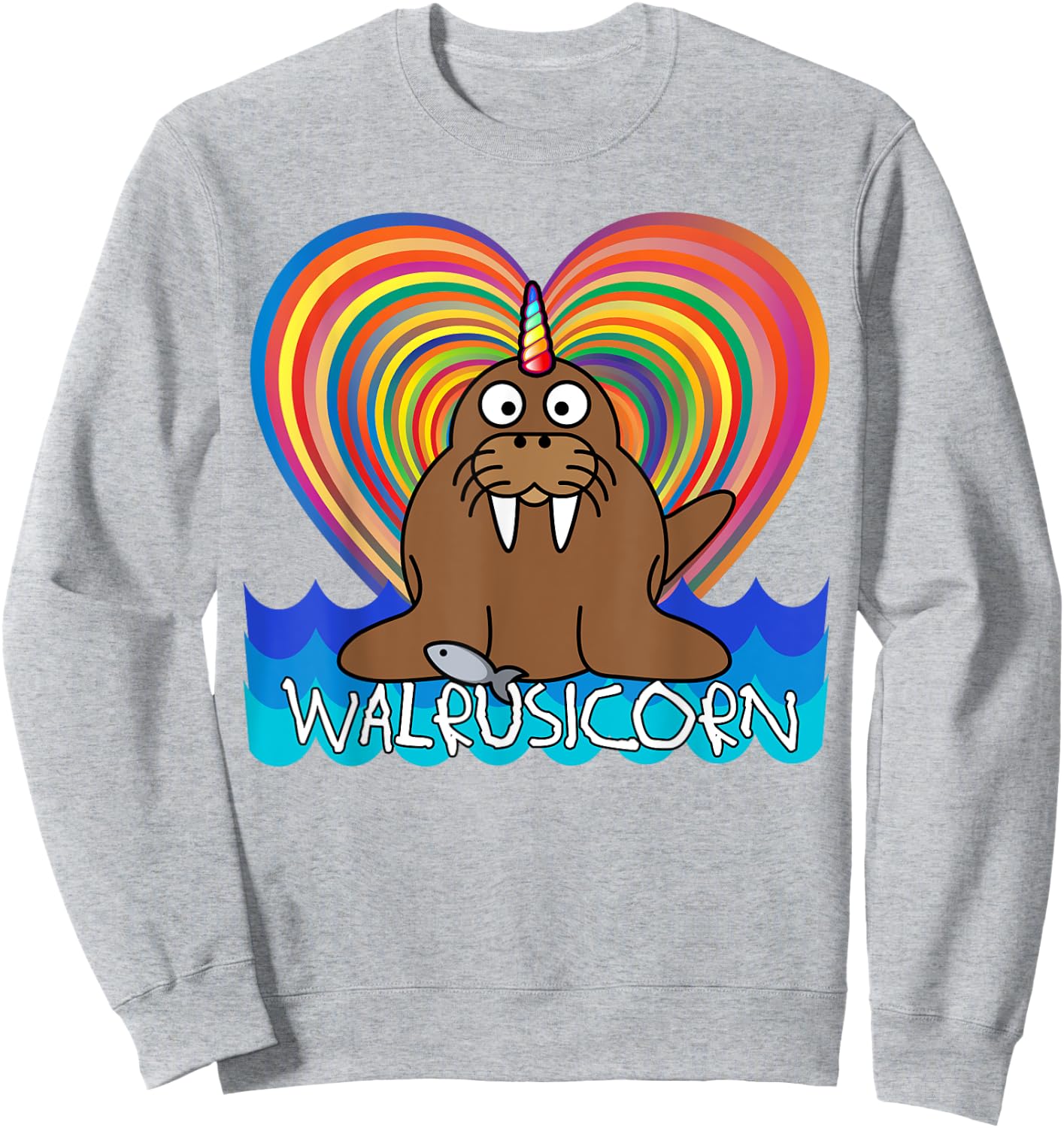 WALRUSICORN T Shirt Walrus Unicorn Sweatshirt - Sweatshirt | Ash
