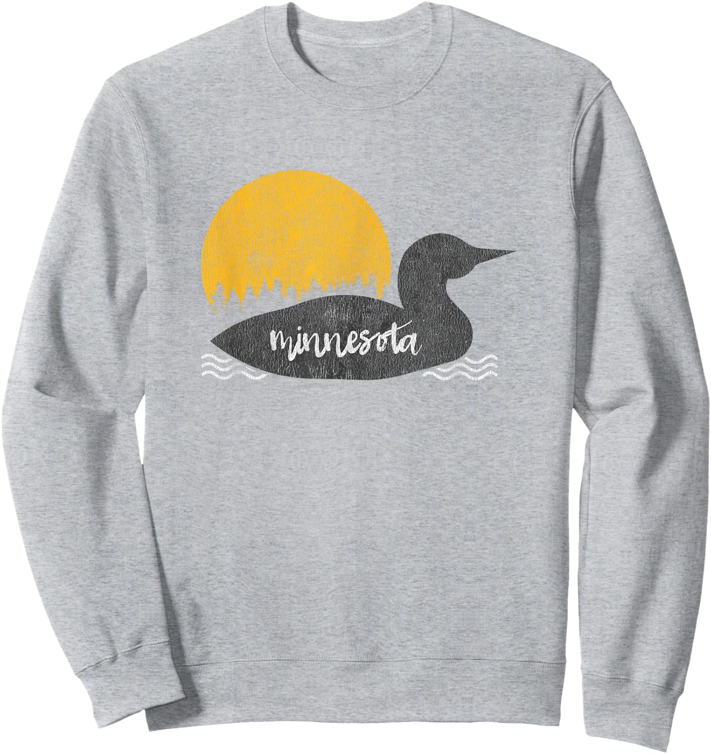 Vintage Minnesota Minnesota State Bird Loon Gift Sweatshirt - Sweatshirt | Ash