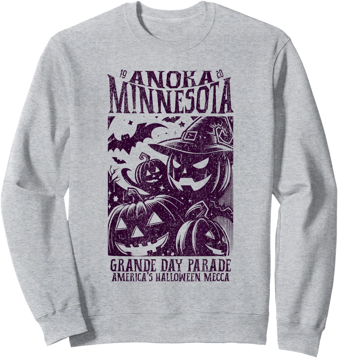 Anoka Minnesota Since 1920 Grande Day Parade Halloween Mecca Sweatshirt - Sweatshirt | Ash