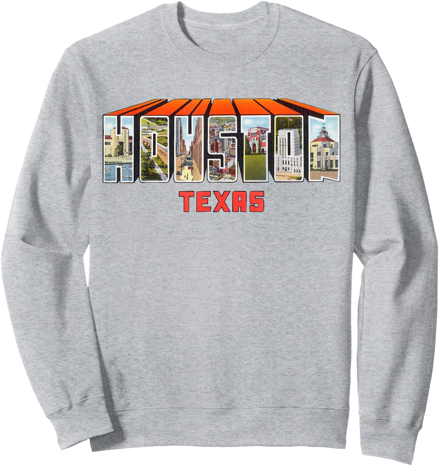 Houston Texas TX Vintage Retro T Shirt Sweatshirt - Sweatshirt | Ash