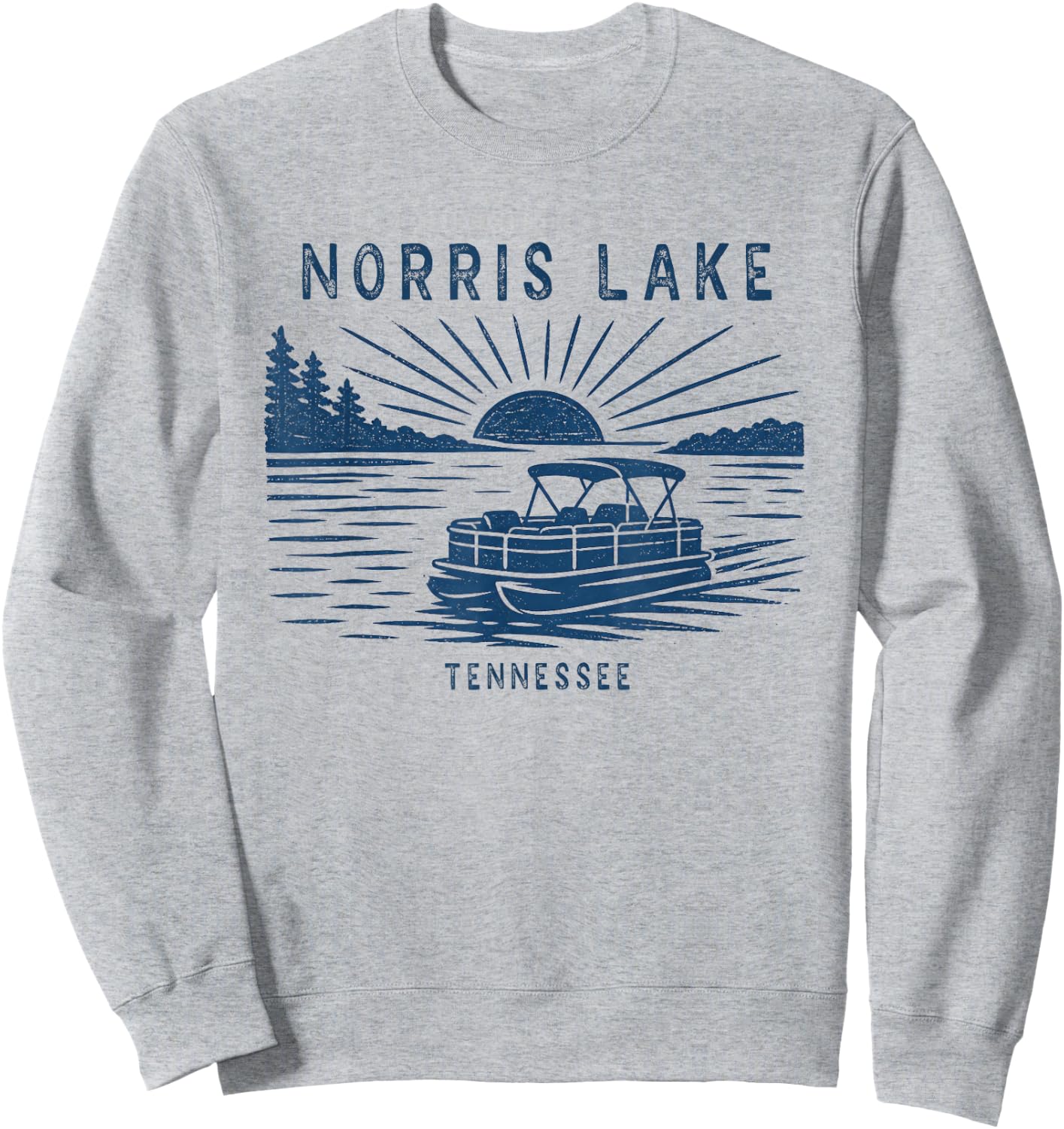 Vintage Norris Lake Tennessee Outdoors Vacation Sweatshirt - Sweatshirt | Ash