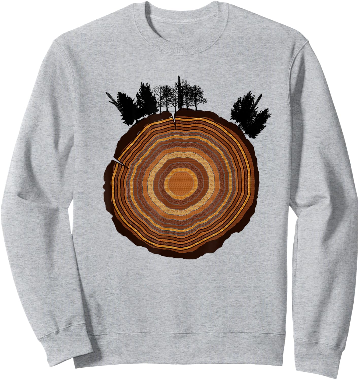 Tree Slice Woods Thicket Tree Rings Sweatshirt - Sweatshirt | Ash