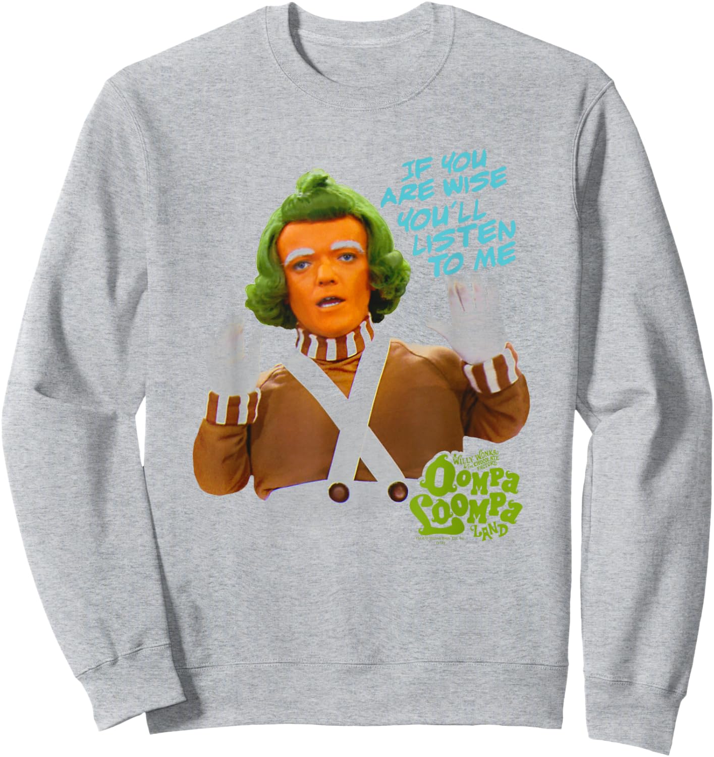 Willy Wonka Oompa Loompa Listen Small Sweatshirt - Sweatshirt | Ash