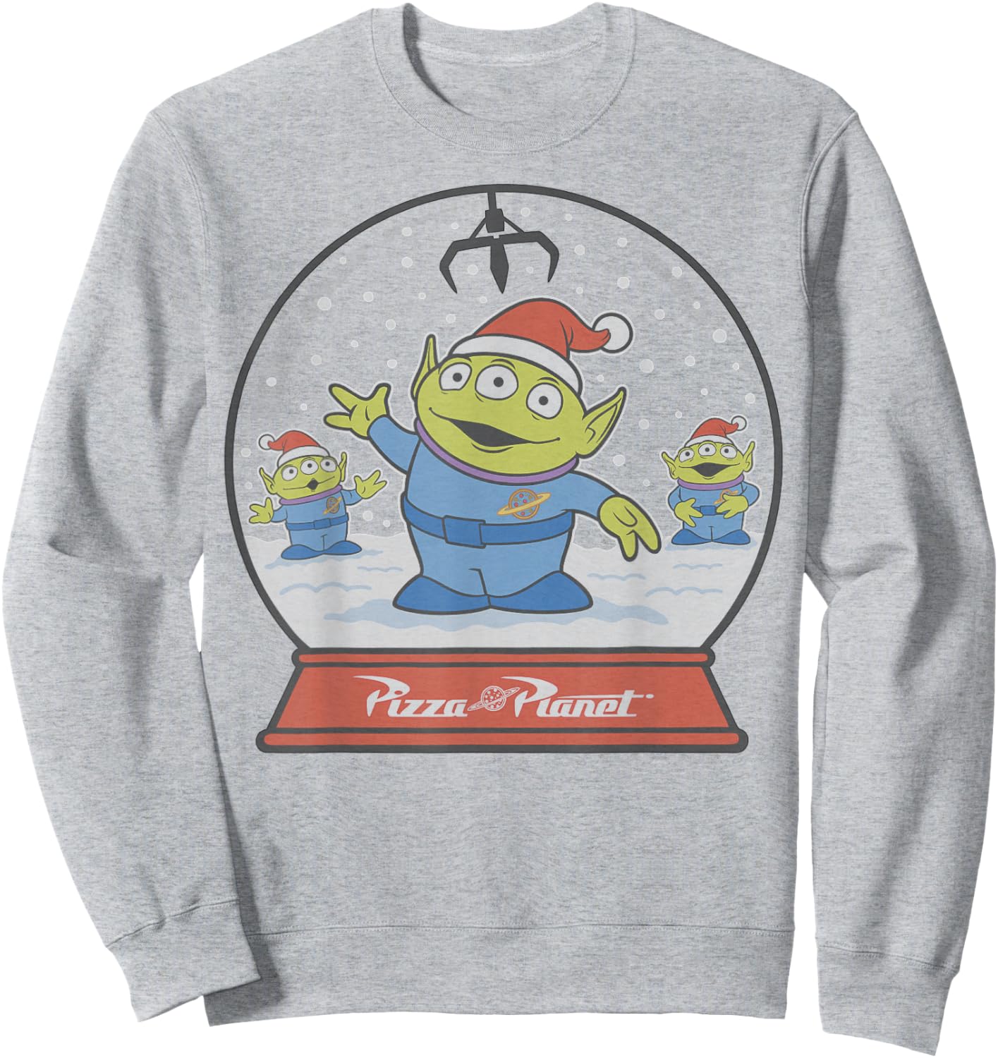 Disney Pixar Toy Story Alien Claw Snowglobe Christmas Sweatshirt - Sweatshirt | Ash