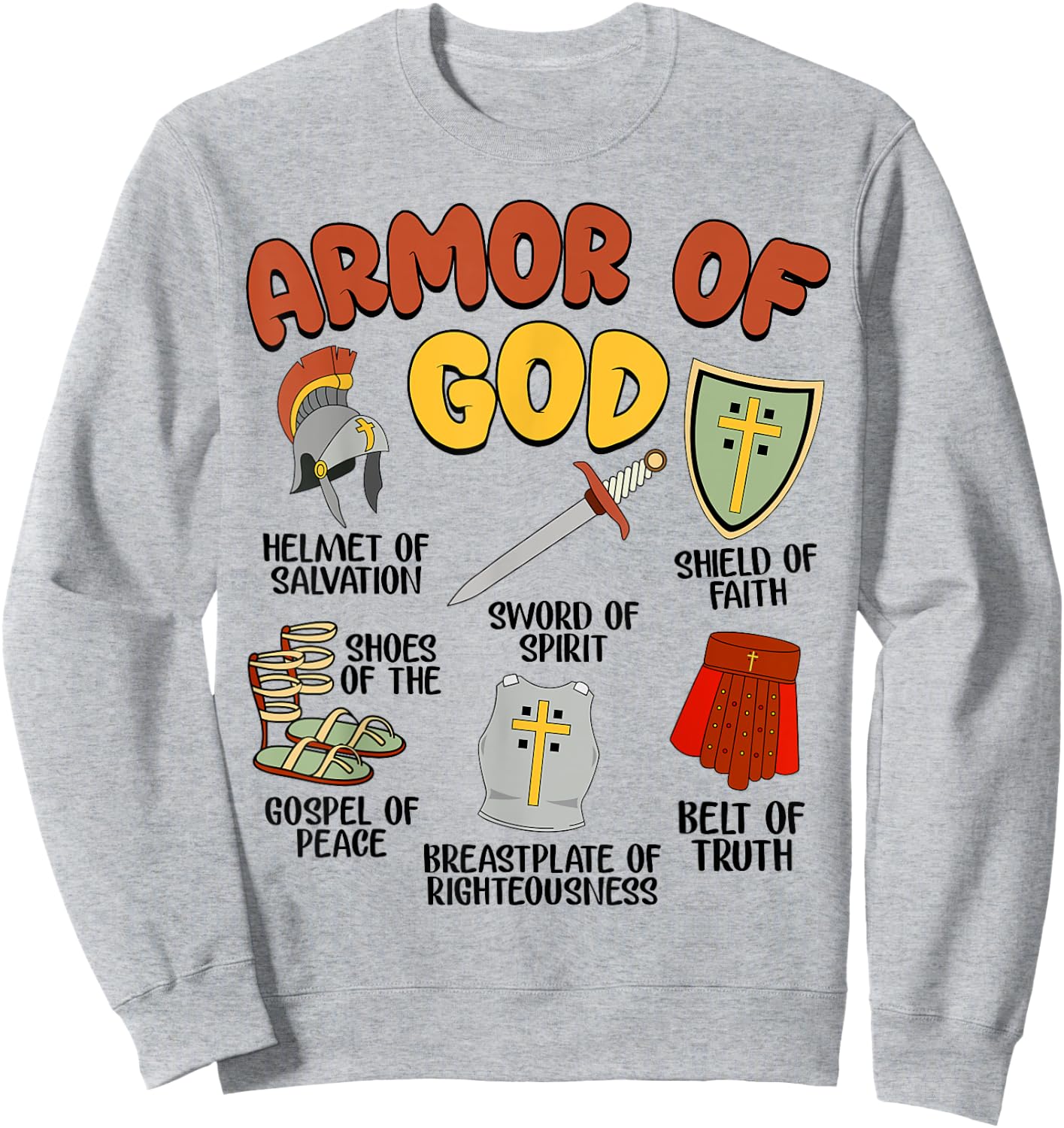 Armor of God Son Boy Christian I Love Jesus Save Bro Toddler Sweatshirt - Sweatshirt | Ash