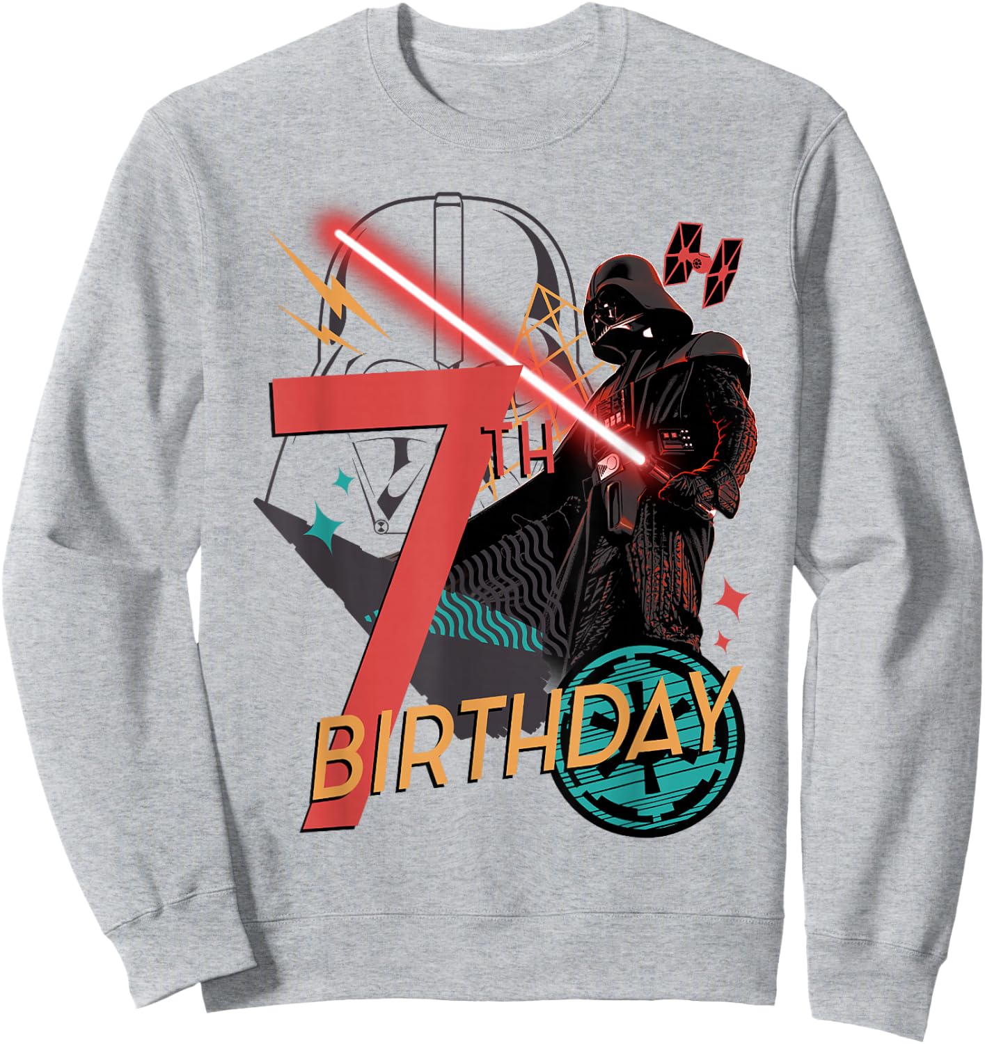 Star Wars Darth Vader 7th Birthday Abstract Background Sweatshirt - Sweatshirt | Ash