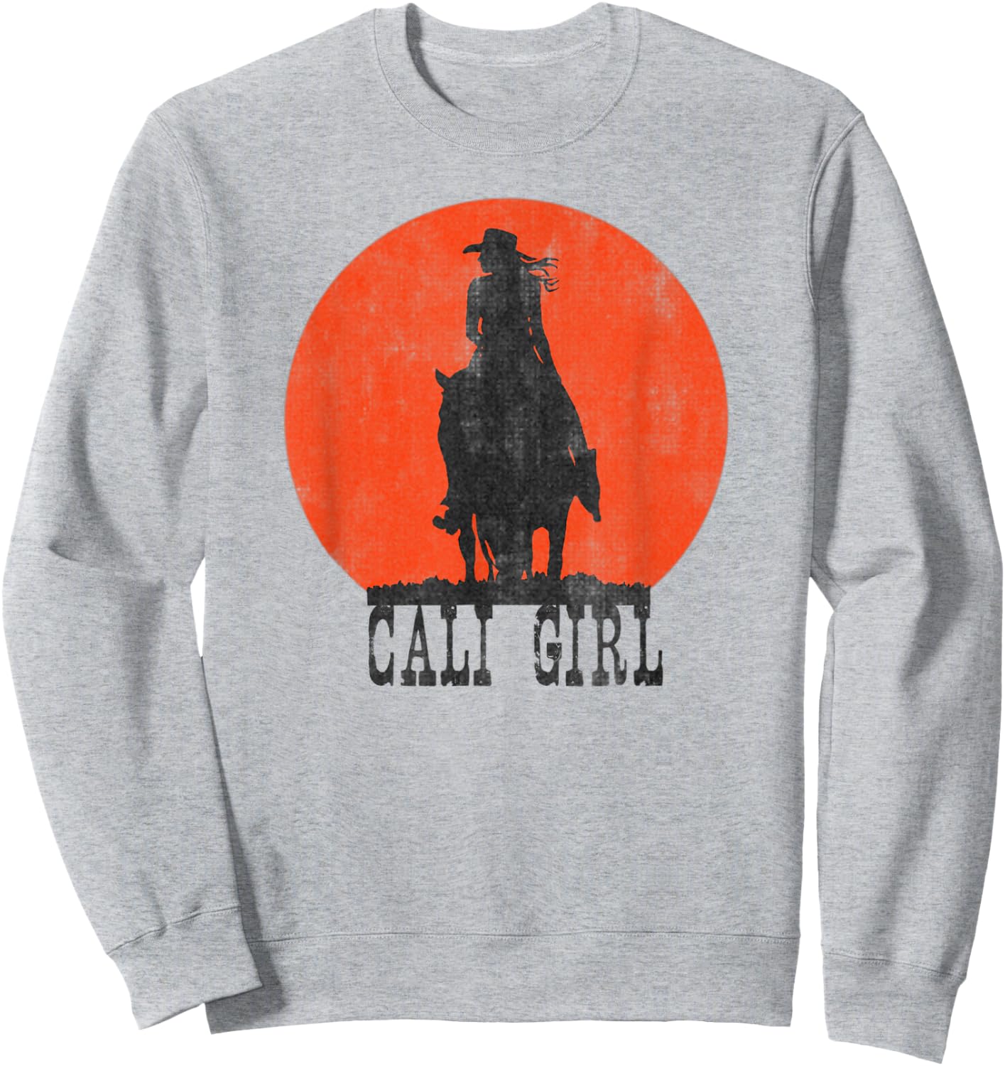 CALI GIRL California Horse Girl Vintage Retro Gift Sweatshirt - Sweatshirt | Ash