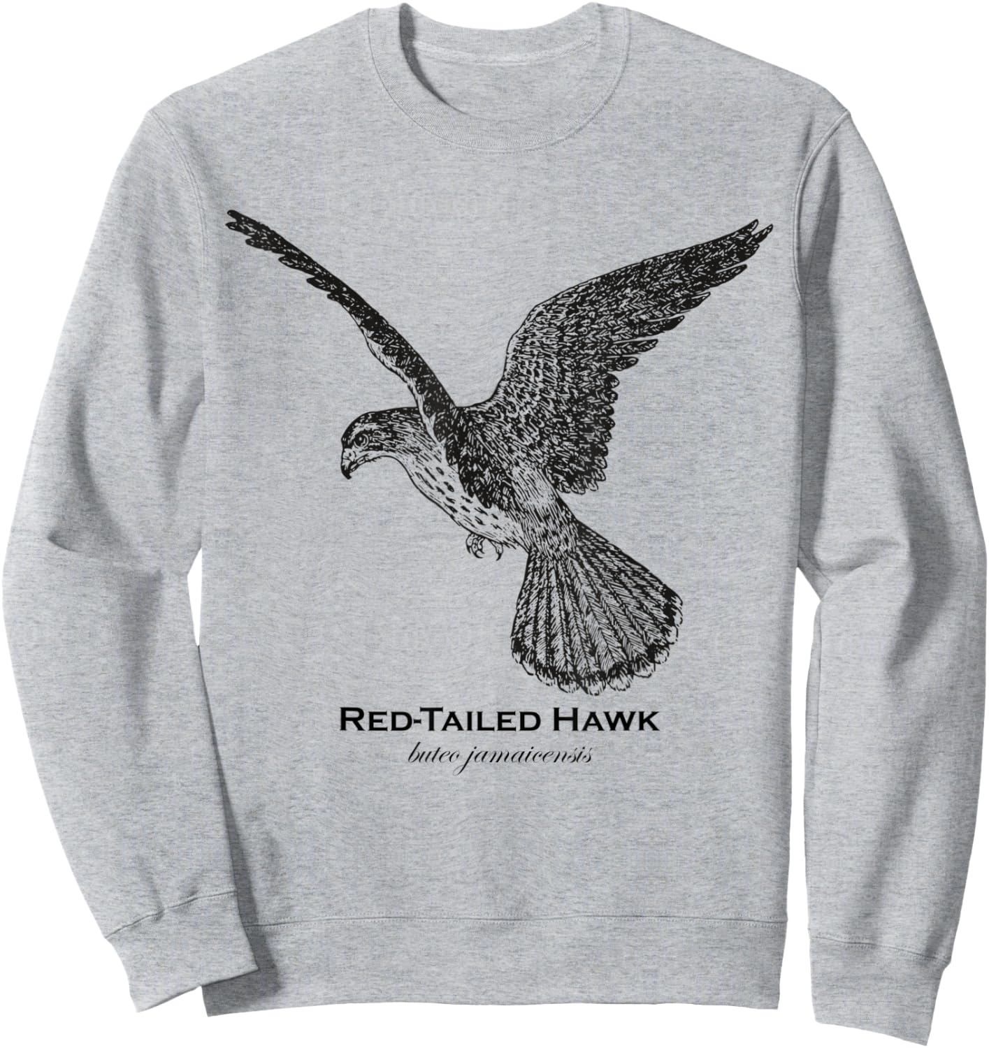 Vintage Animal Retro Wildlife Red-Tailed Hawk Sweatshirt - Sweatshirt | Ash
