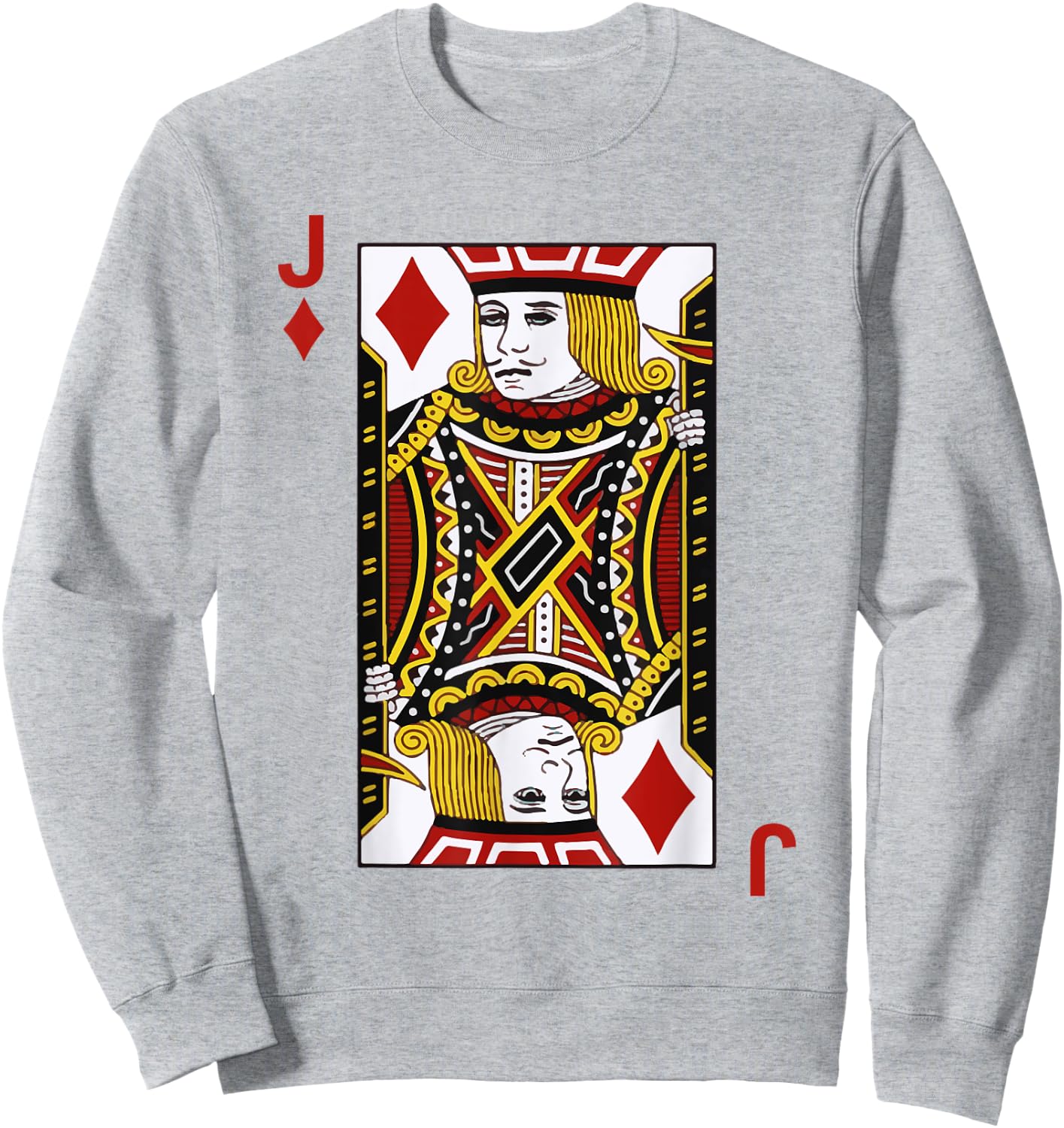 Jacks of Diamonds J Blackjack Playing Cards Sweatshirt - Sweatshirt | Ash