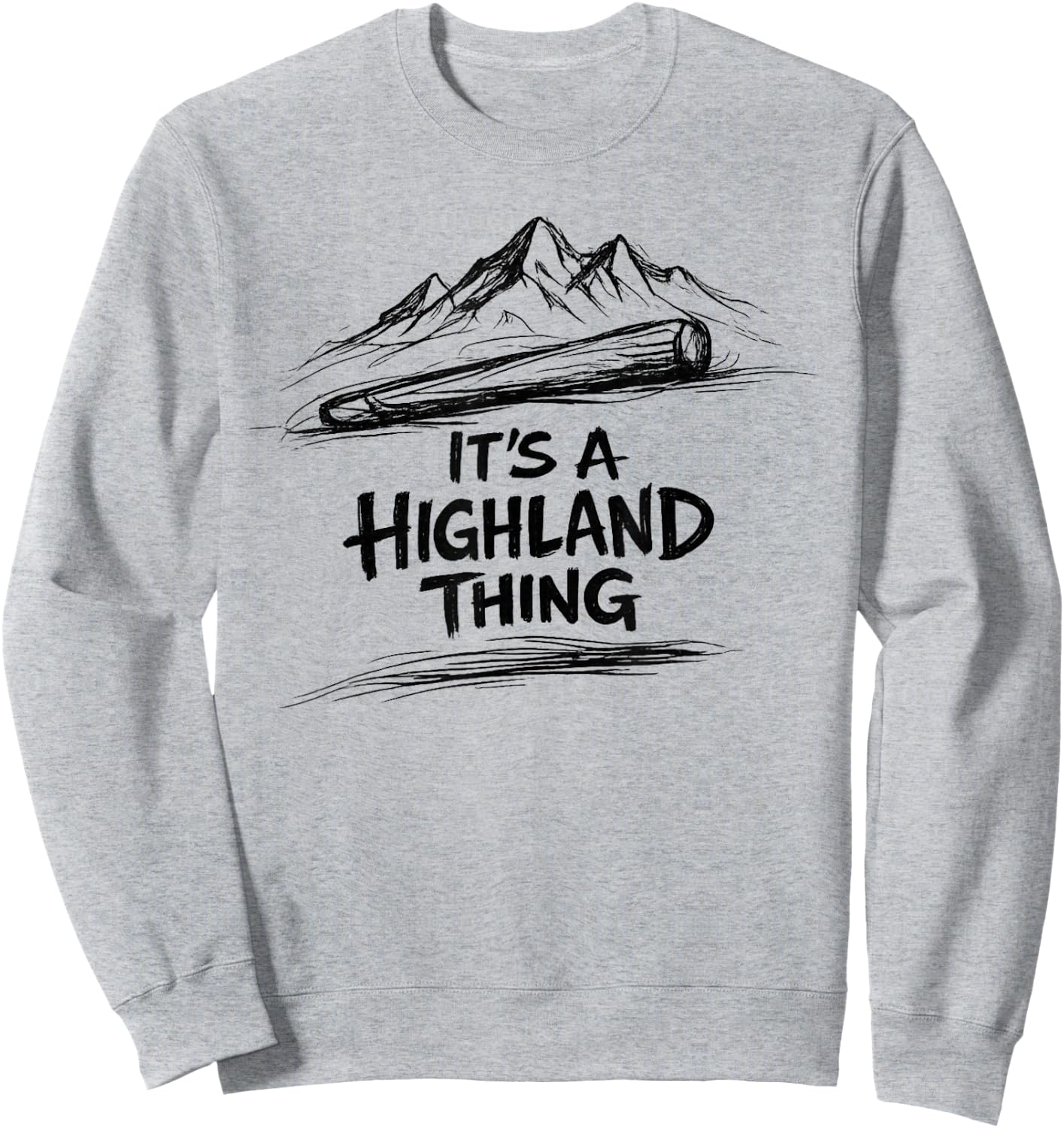 It´s a Highland Thing Warrior Caber Toss Highland Games Men Sweatshirt - Sweatshirt | Ash