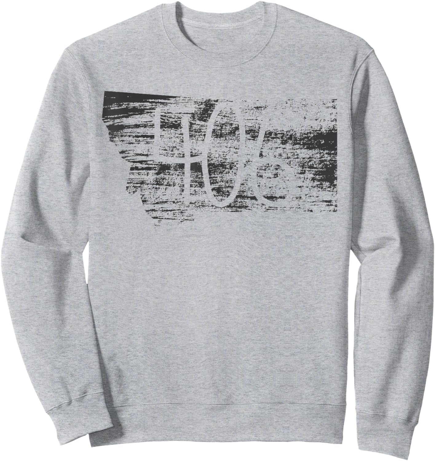 406 Montana Distressed State Local Pride Travel Home Sweatshirt - Sweatshirt | Ash