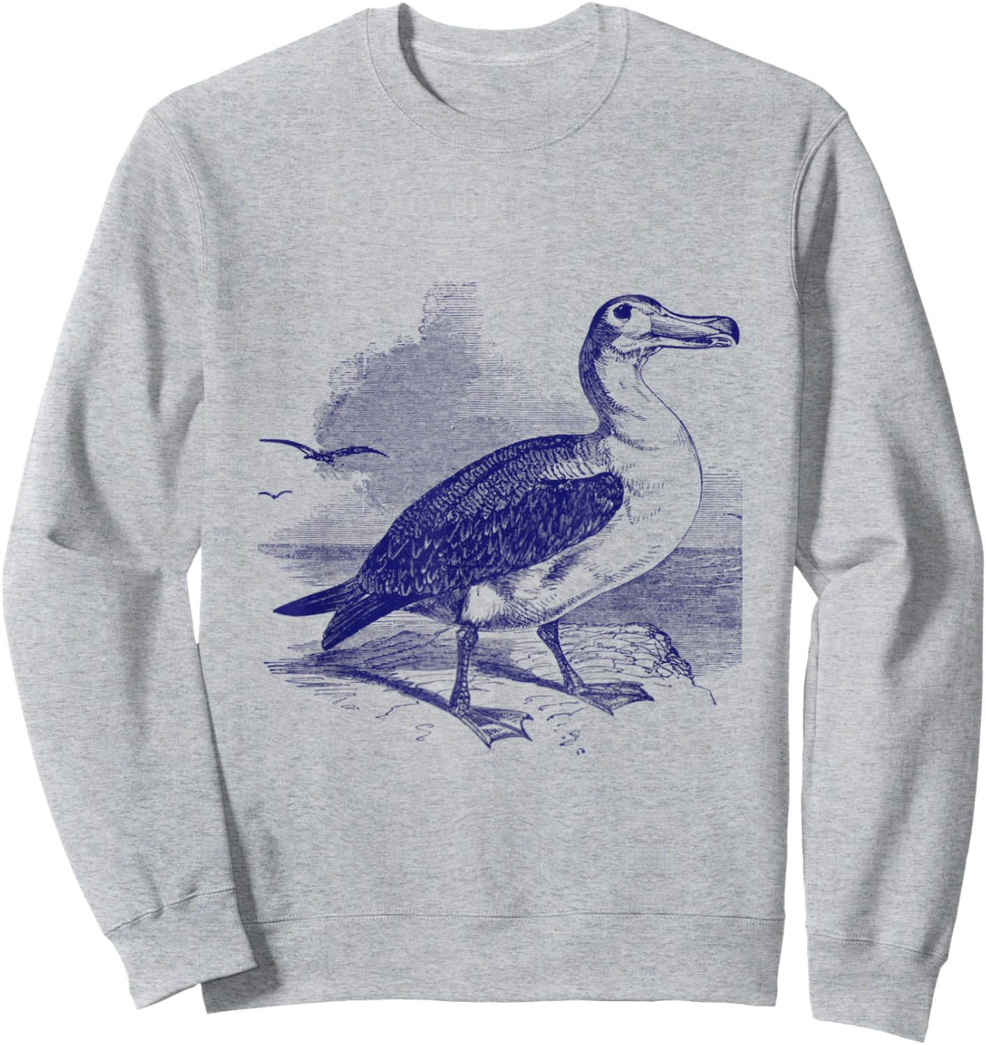 Albatross . Vintage Nature Sea Bird Sweatshirt - Sweatshirt | Ash