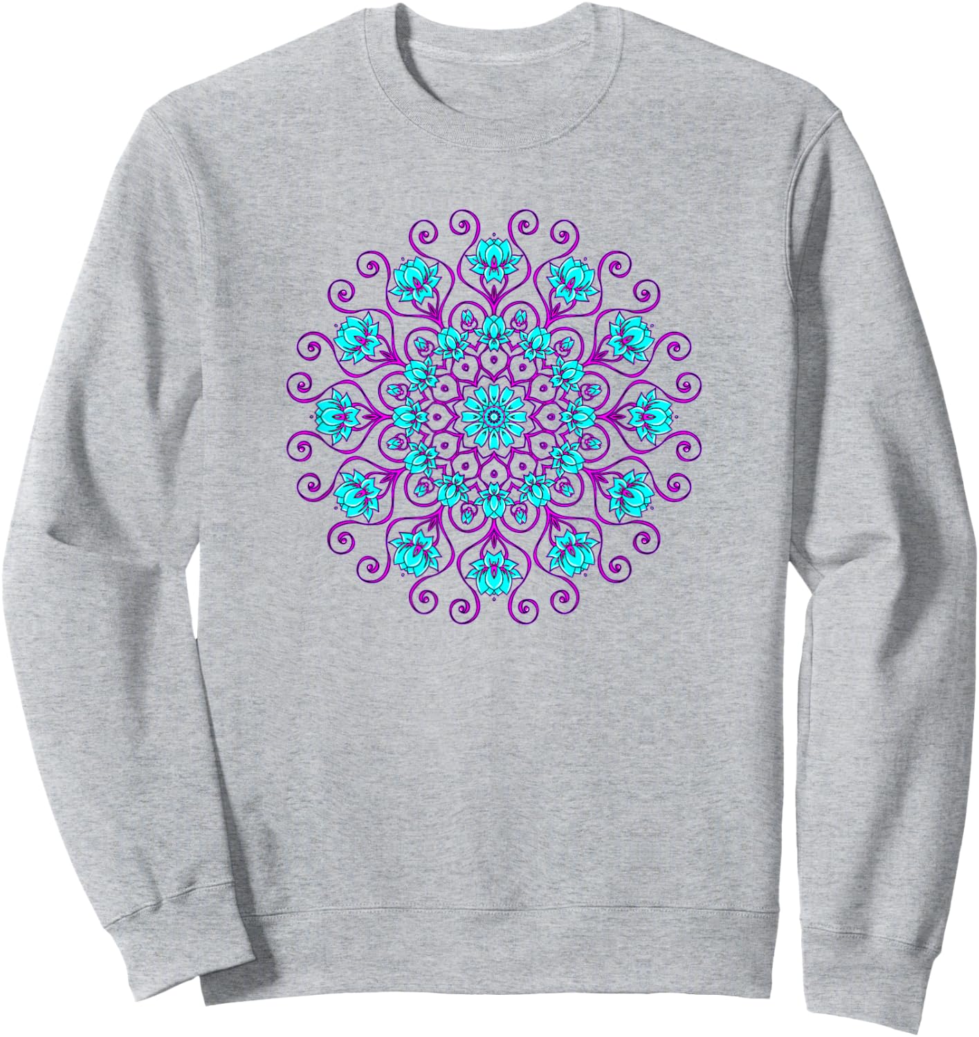 Lotus Flower Mandala Yoga Meditation Awareness Zen Sweatshirt - Sweatshirt | Ash
