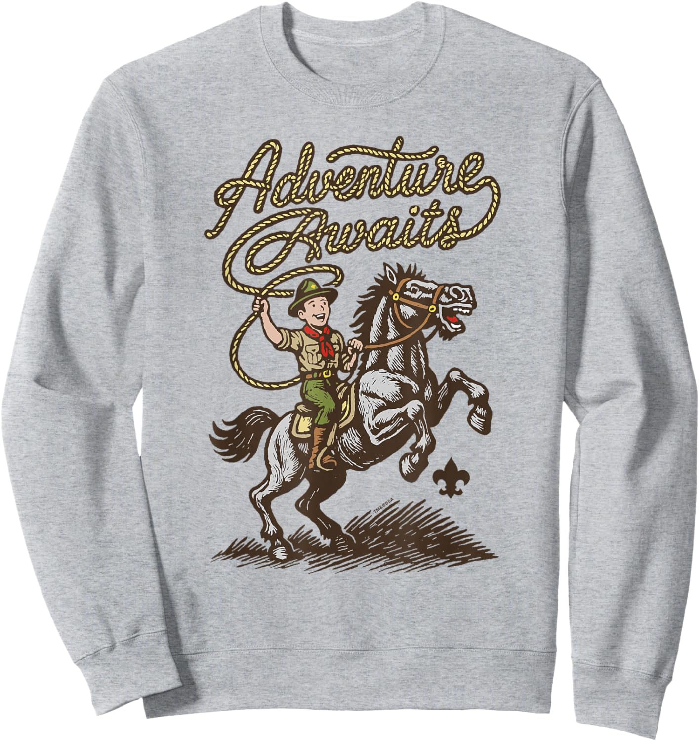 Adventure Awaits! Vintage Scouting America Western Cowboy Sweatshirt - Sweatshirt | Ash