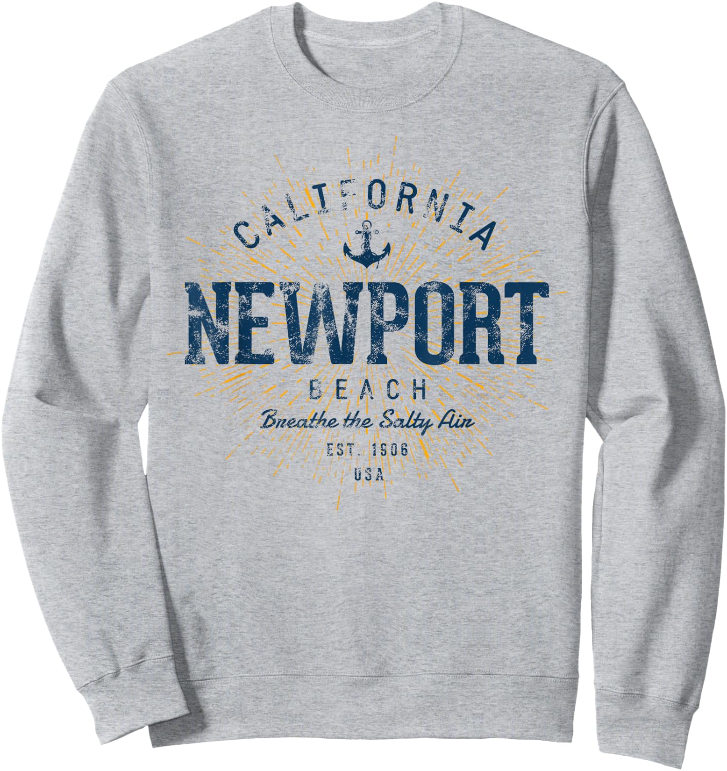 Vintage Newport Beach Retro Sweatshirt - Sweatshirt | Ash