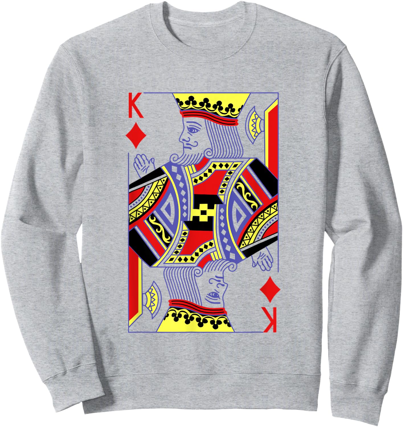 King Of Diamonds Deck Of Cards Group Costume Halloween Sweatshirt - Sweatshirt | Ash