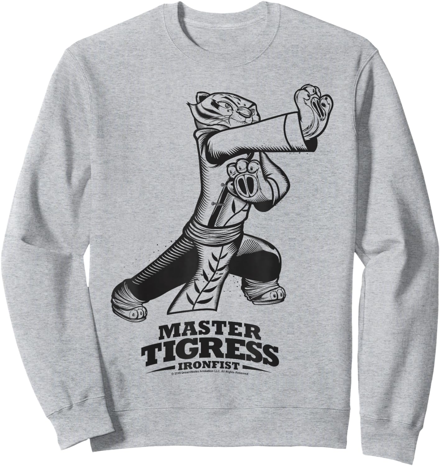 Kung Fu Panda Master Tigress Iron Fist Sketch Portrait Sweatshirt - Sweatshirt | Ash