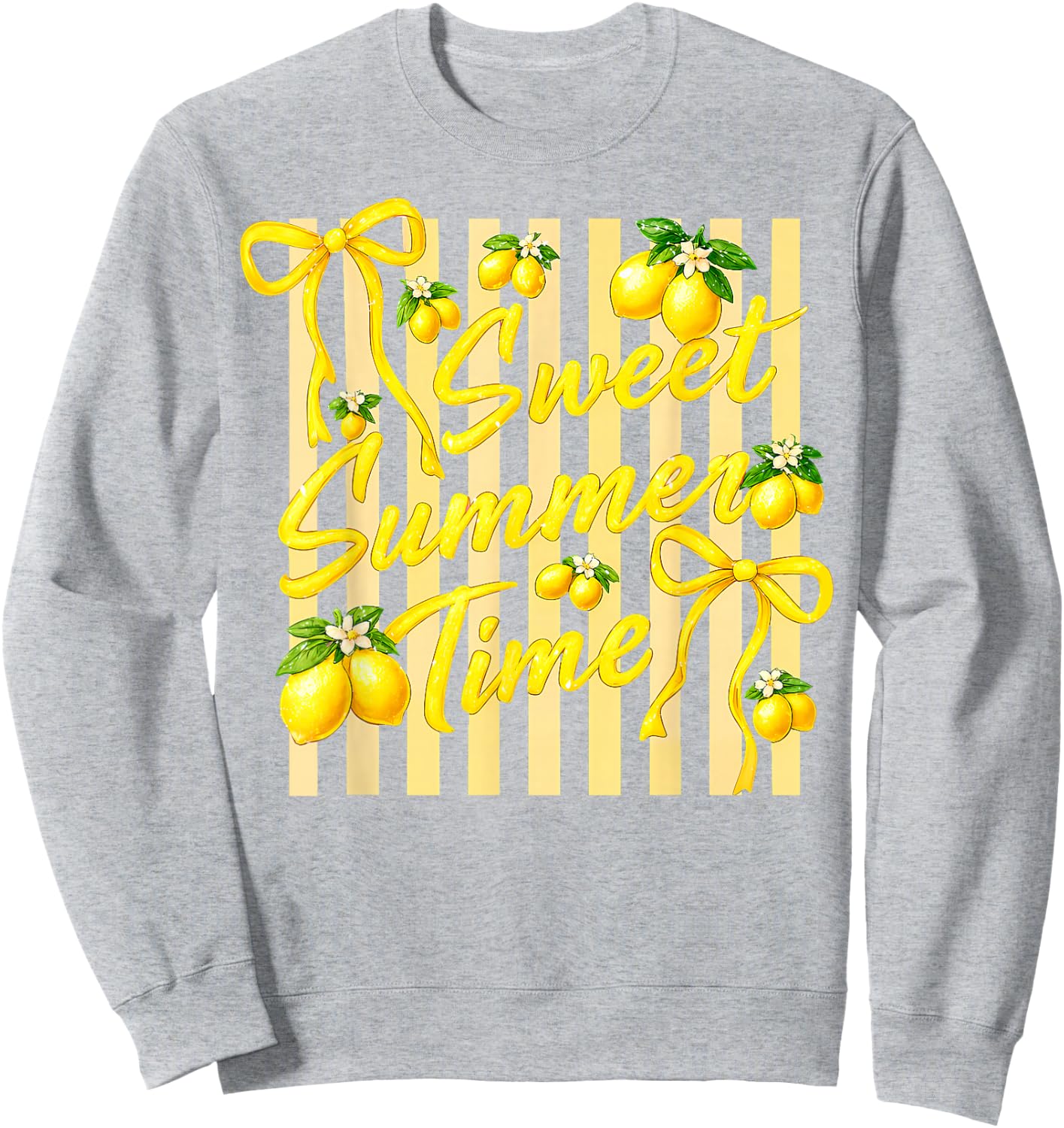 Sweet Summer Time Coquette Bows Lemon Girls Women Vintage Sweatshirt - Sweatshirt | Ash