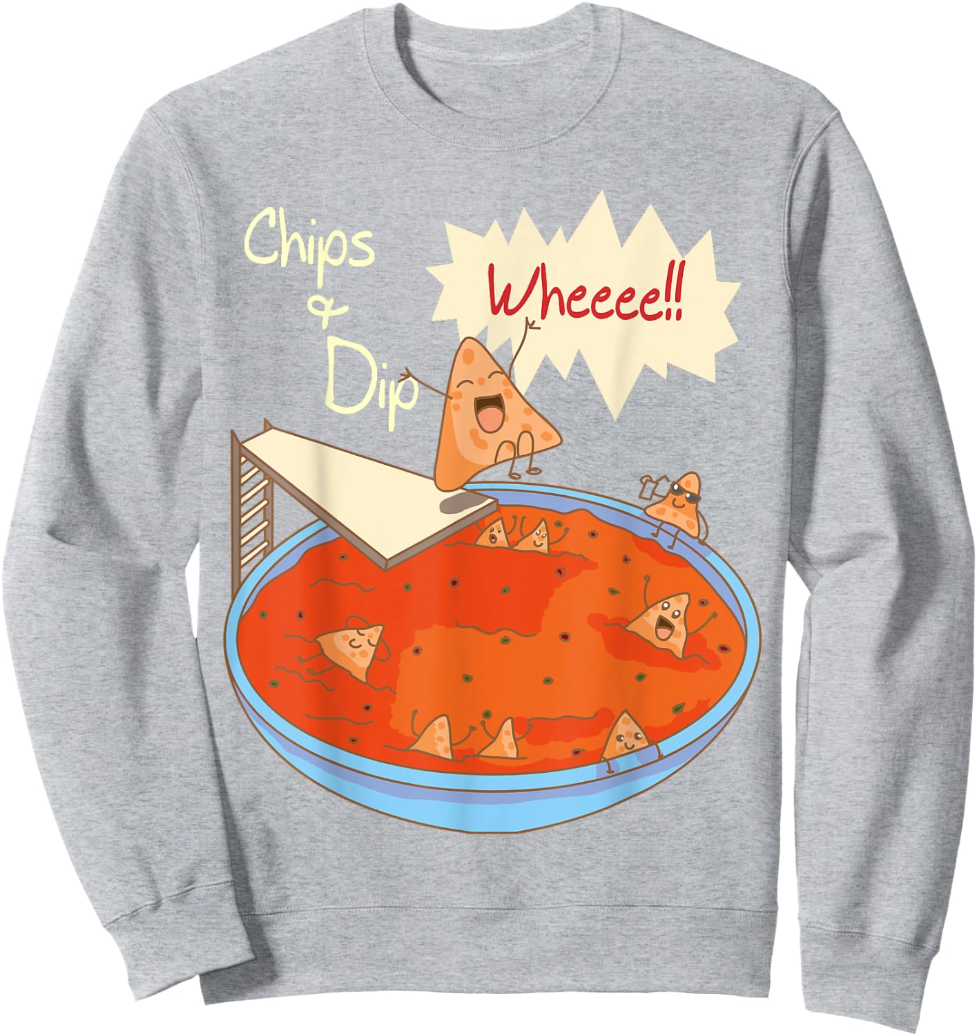 Chips And Dip - Funny Diving Nachos Sweatshirt - Sweatshirt | Ash